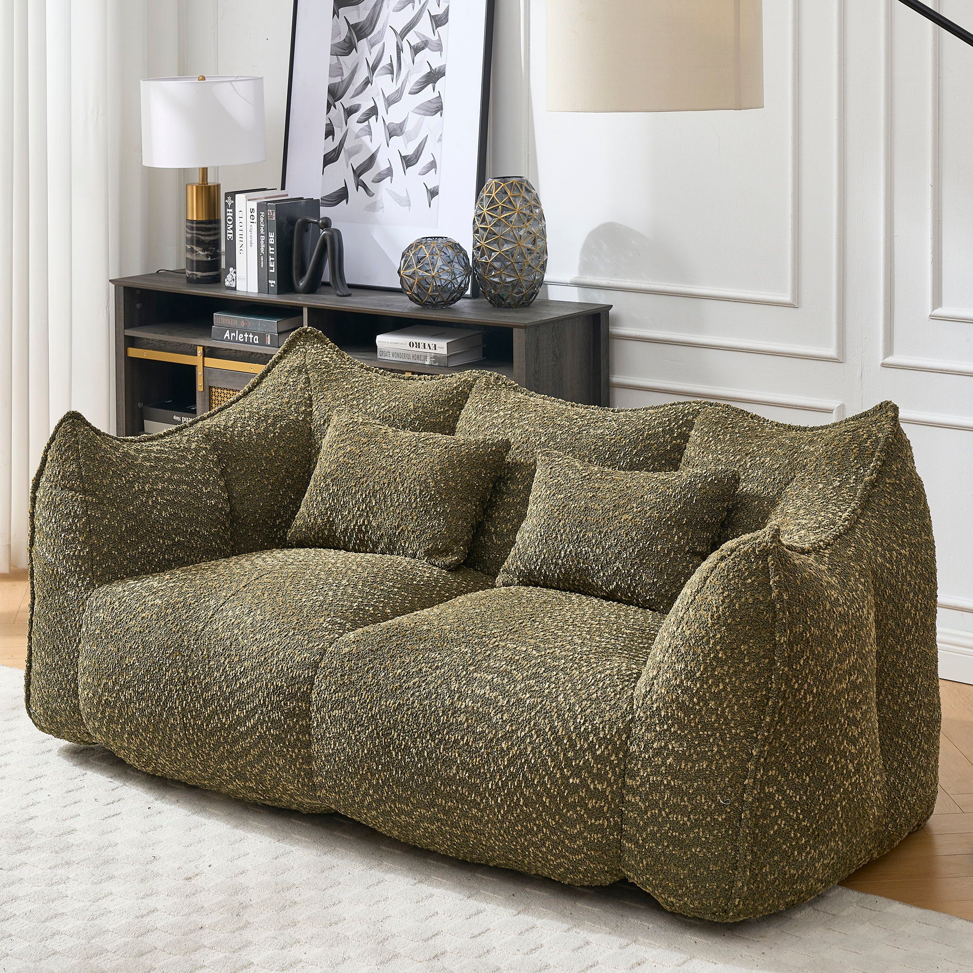 Comfortable Dual Beanbag Chair With High Resilience Foam Core For 2 People - Image 38