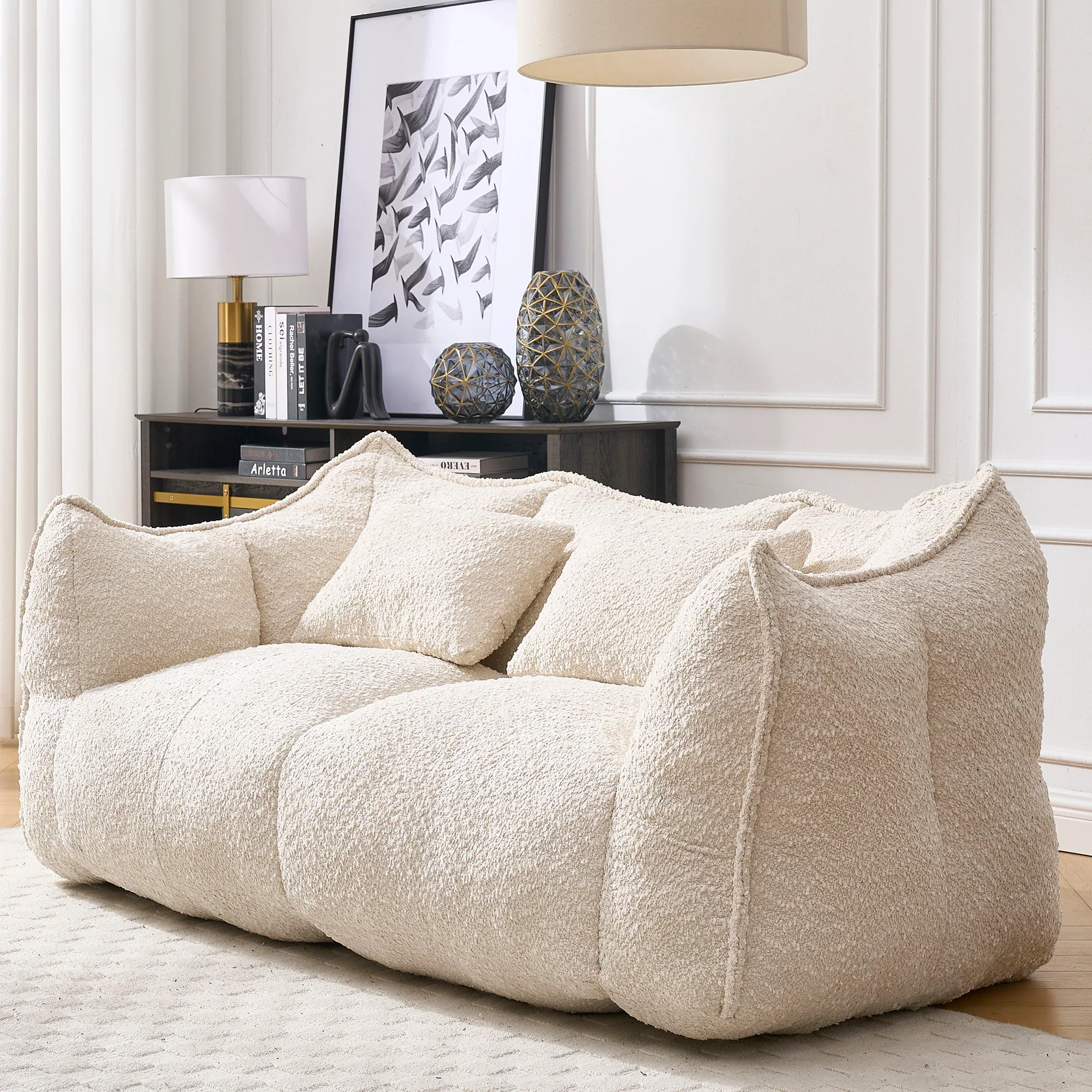 Comfortable Dual Beanbag Chair With High Resilience Foam Core For 2 People - Image 41