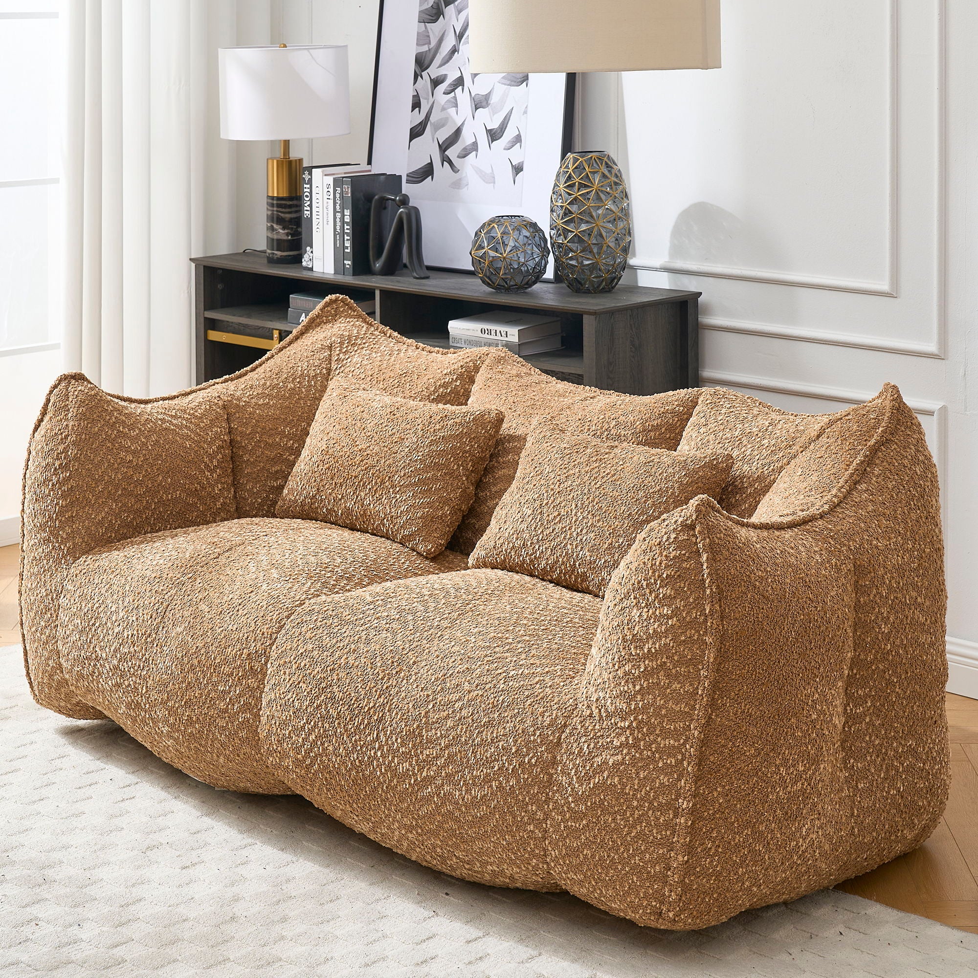 Comfortable Dual Beanbag Chair With High Resilience Foam Core For 2 People - Image 43