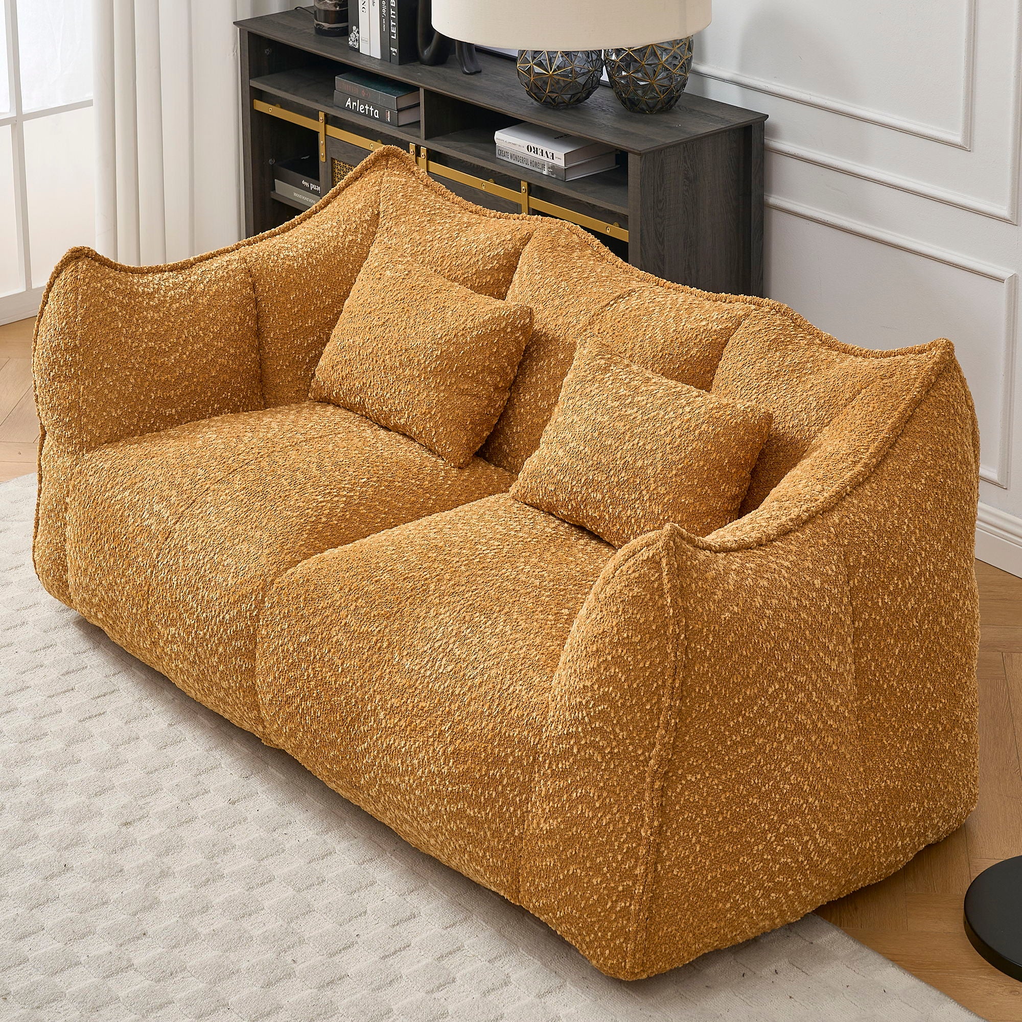 Comfortable Dual Beanbag Chair With High Resilience Foam Core For 2 People - Image 45