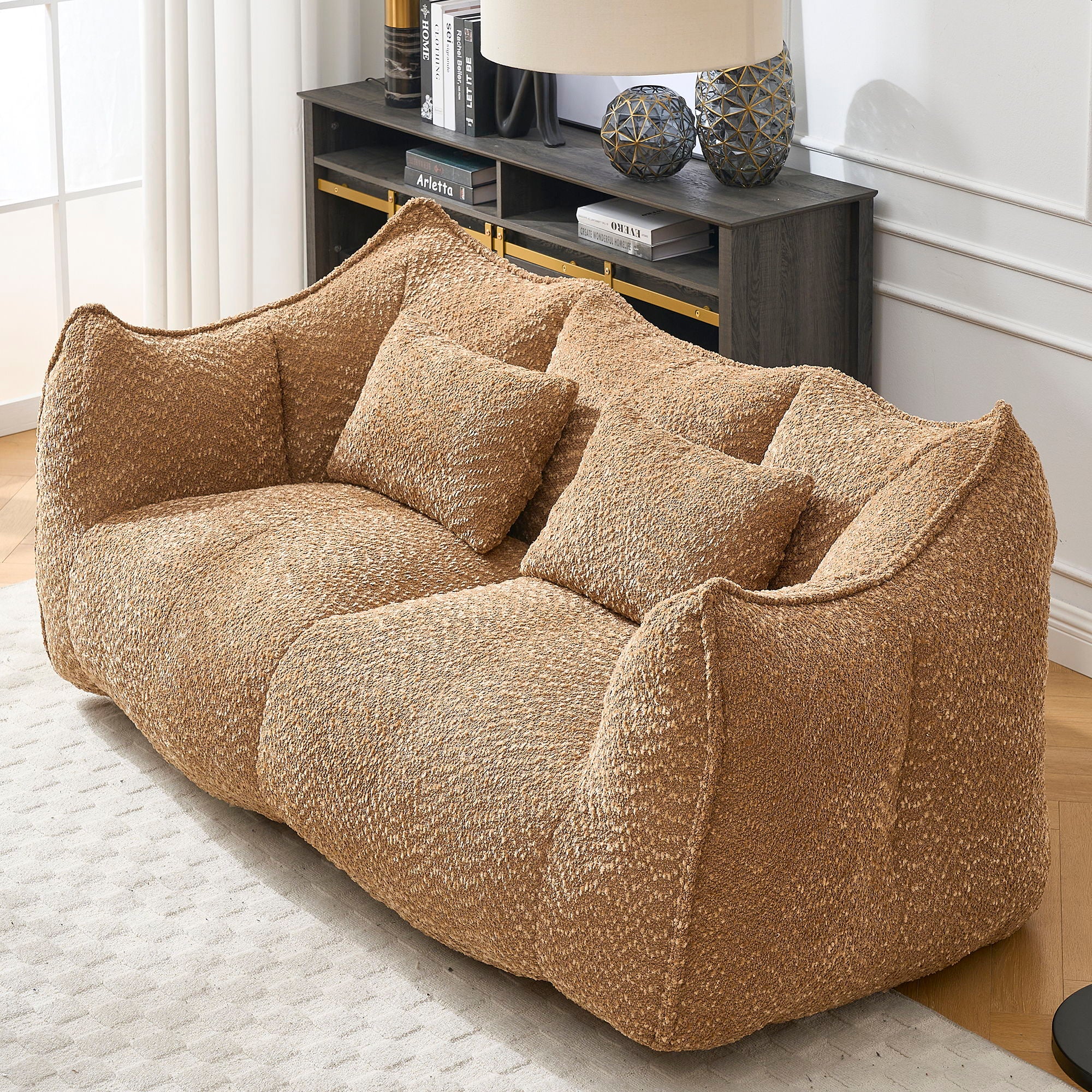 Comfortable Dual Beanbag Chair With High Resilience Foam Core For 2 People - Image 46