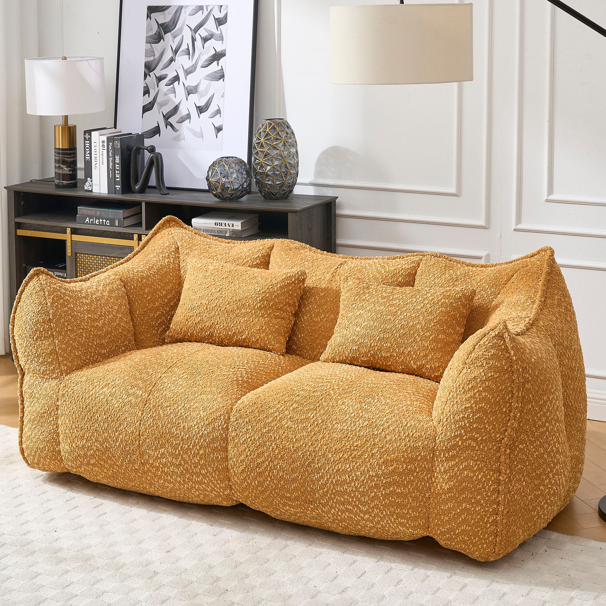 Comfortable Dual Beanbag Chair With High Resilience Foam Core For 2 People - Image 47