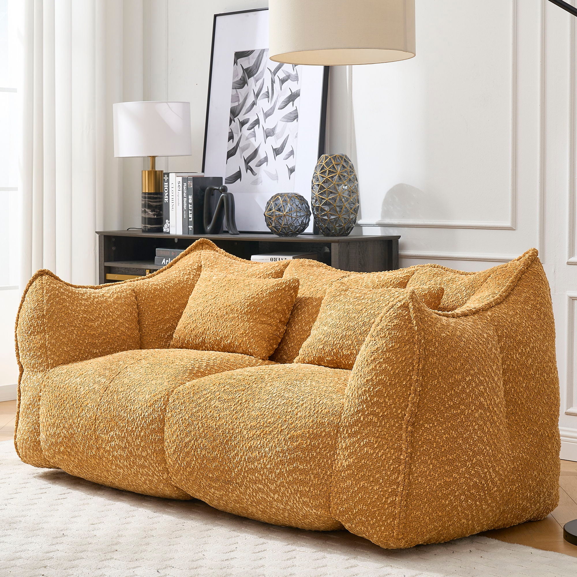 Comfortable Dual Beanbag Chair With High Resilience Foam Core For 2 People - Image 49