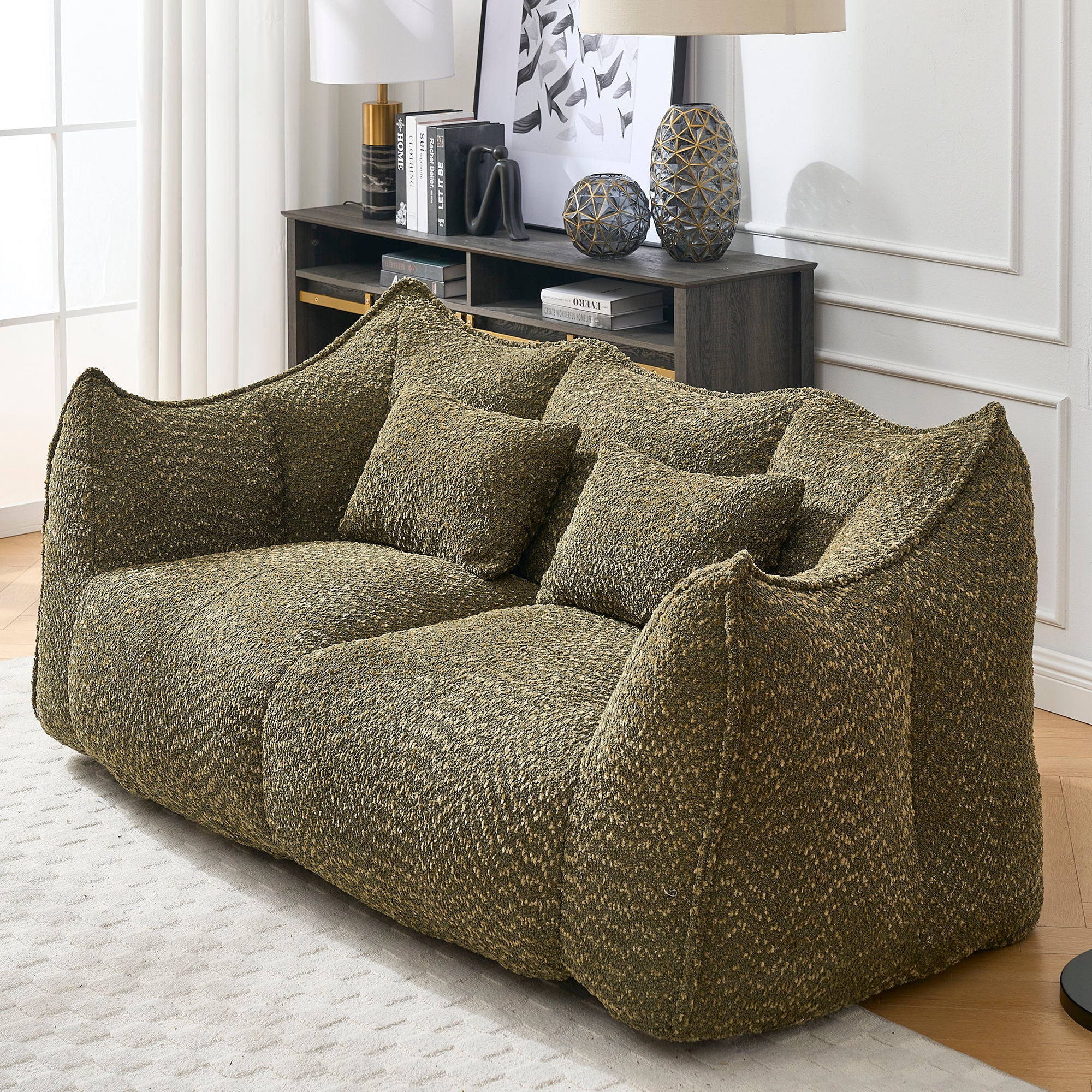 Comfortable Dual Beanbag Chair With High Resilience Foam Core For 2 People - Image 52