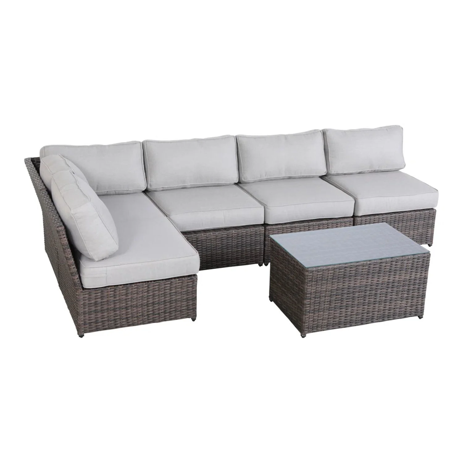 Comfortable Modern Patio Rattan Sectional Set With Cushions - Image 49