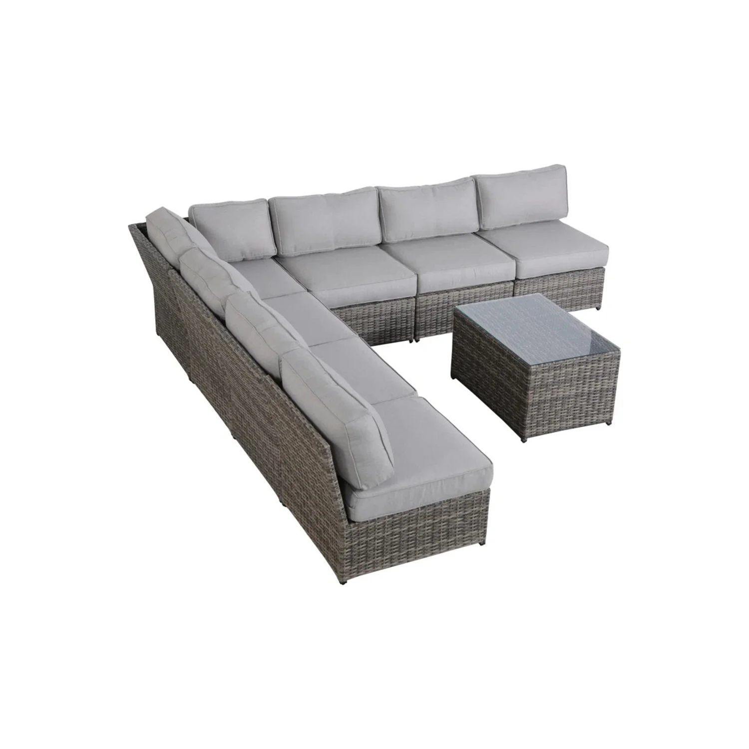 Comfortable Modern Patio Rattan Sectional Set With Cushions - Image 93