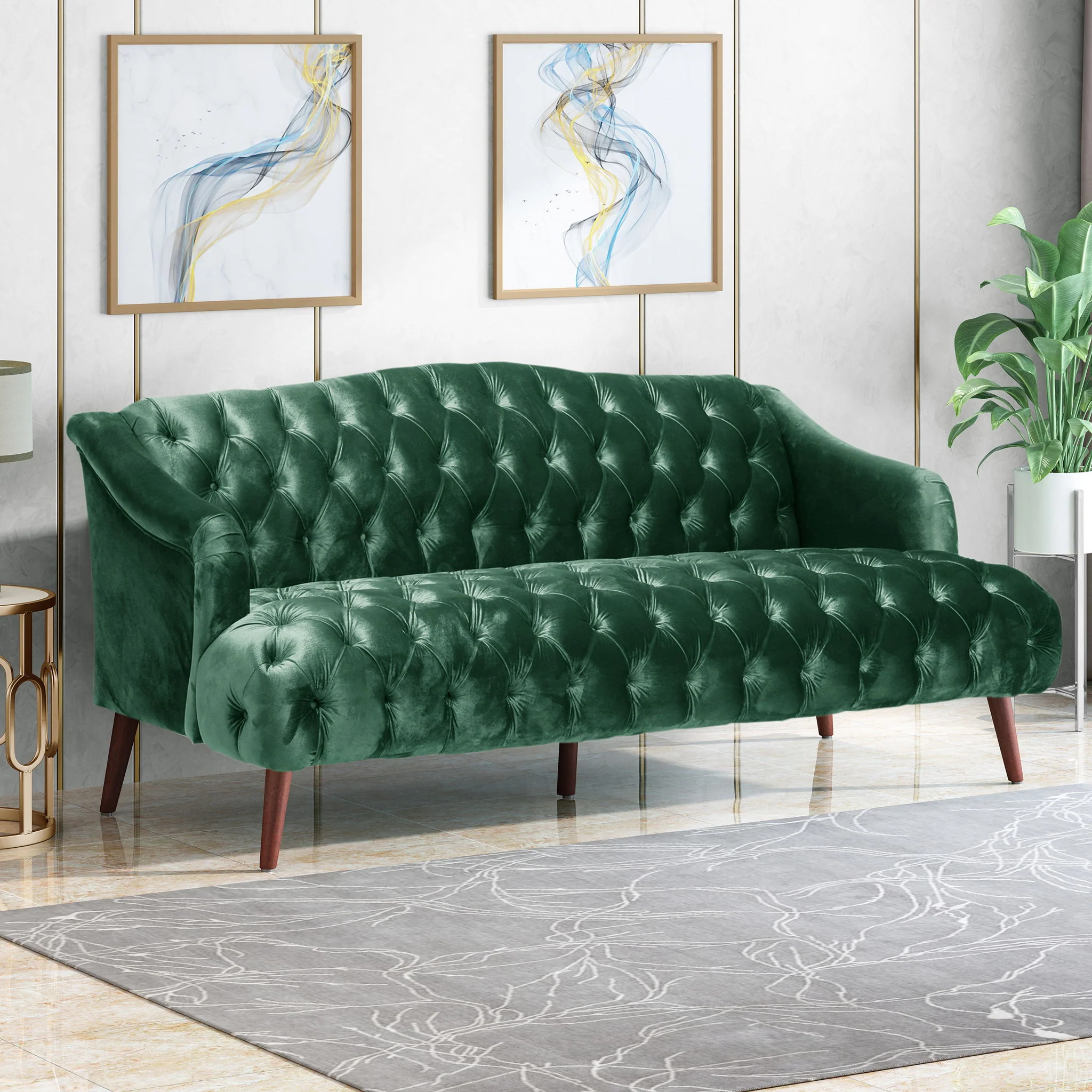 Comfy 3 Seat Sofa With Wooden Legs, For Living Room And Study - Image 12