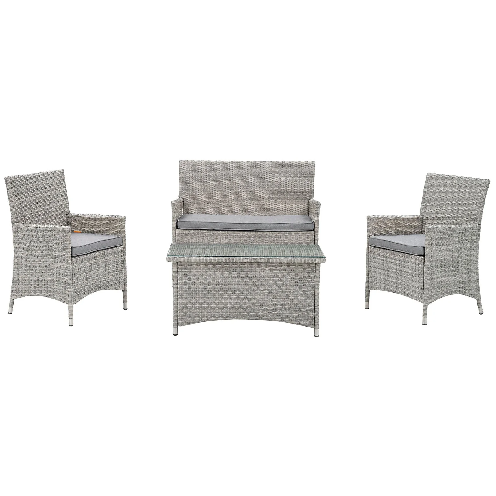 Complete 4-Piece Wicker Rattan Outdoor Patio Conversation Set for Garden, Deck and Backyard - Image 16