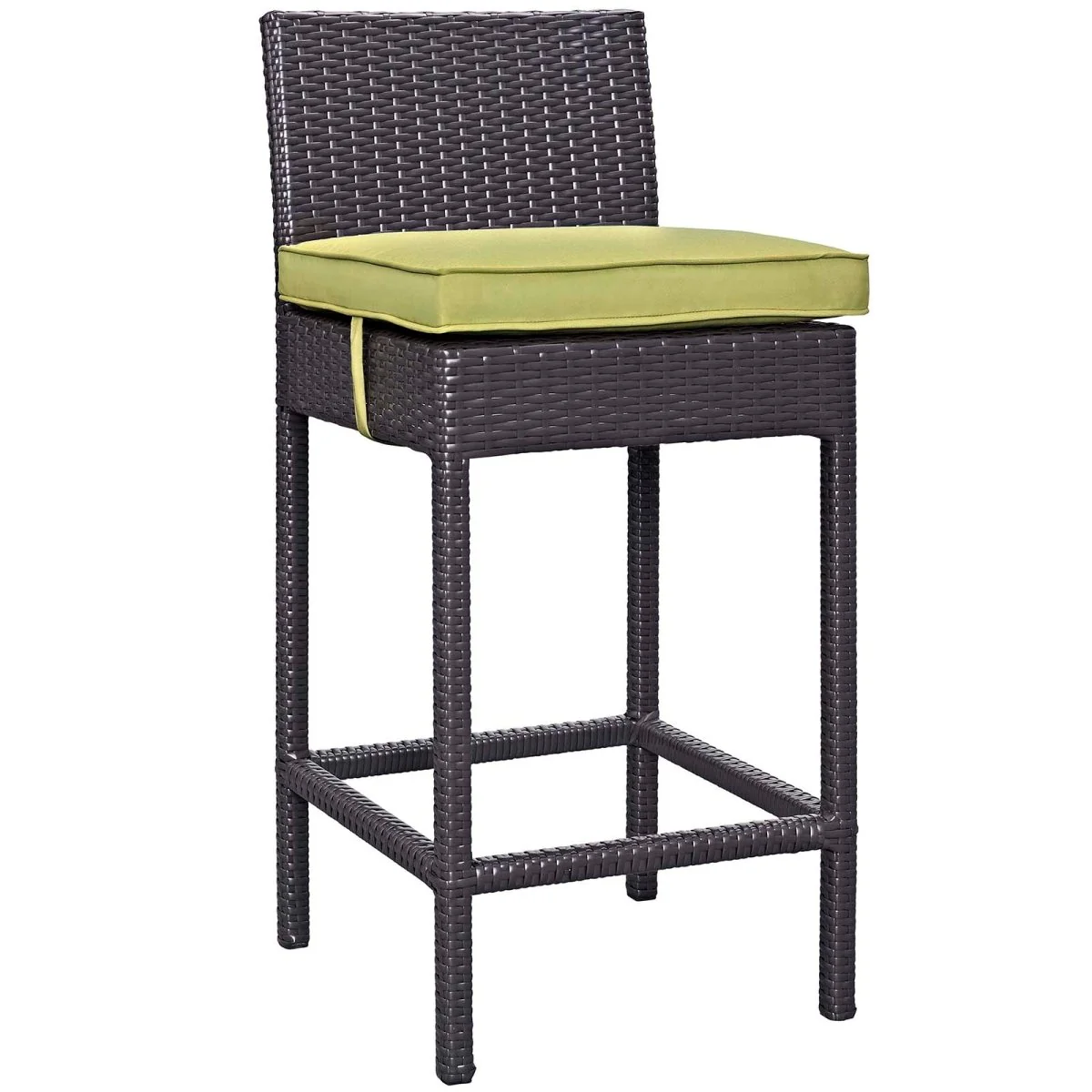 Complete 5-Piece Espresso Wicker Rattan Outdoor Pub Set with Cushions Included - Image 10