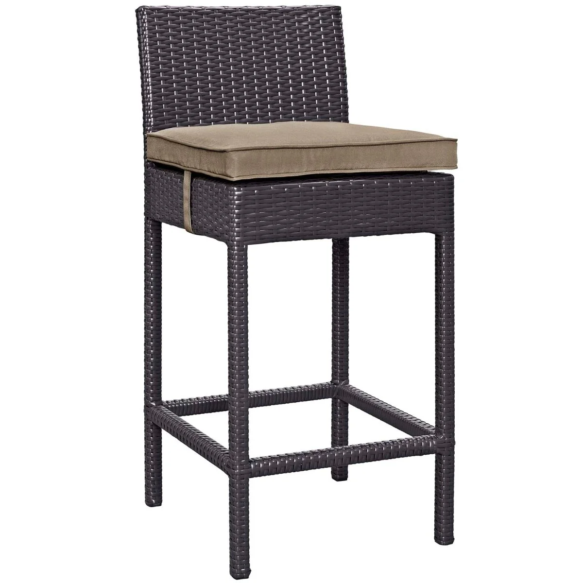 Complete 5-Piece Espresso Wicker Rattan Outdoor Pub Set with Cushions Included - Image 14