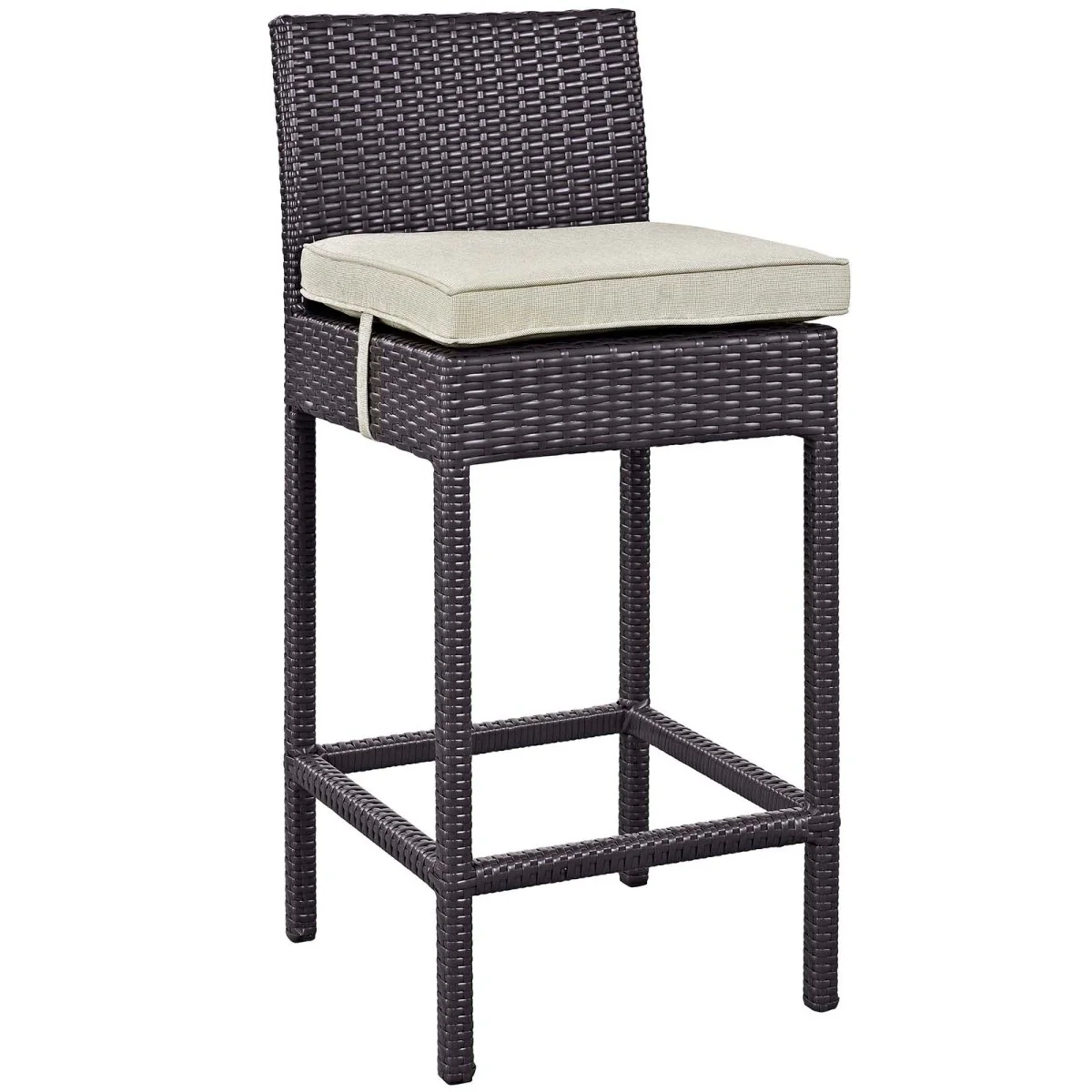Complete 5-Piece Espresso Wicker Rattan Outdoor Pub Set with Cushions Included - Image 18