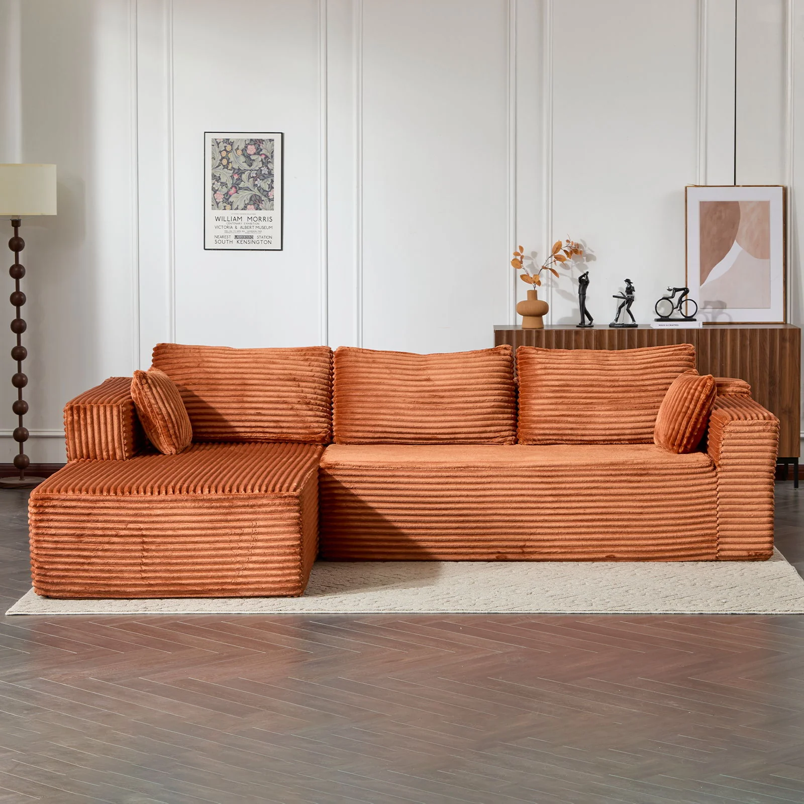 Compression Sectional Couch With Comfy Chaise, Boneless L Shape Sofa With Deep Seat - Image 25