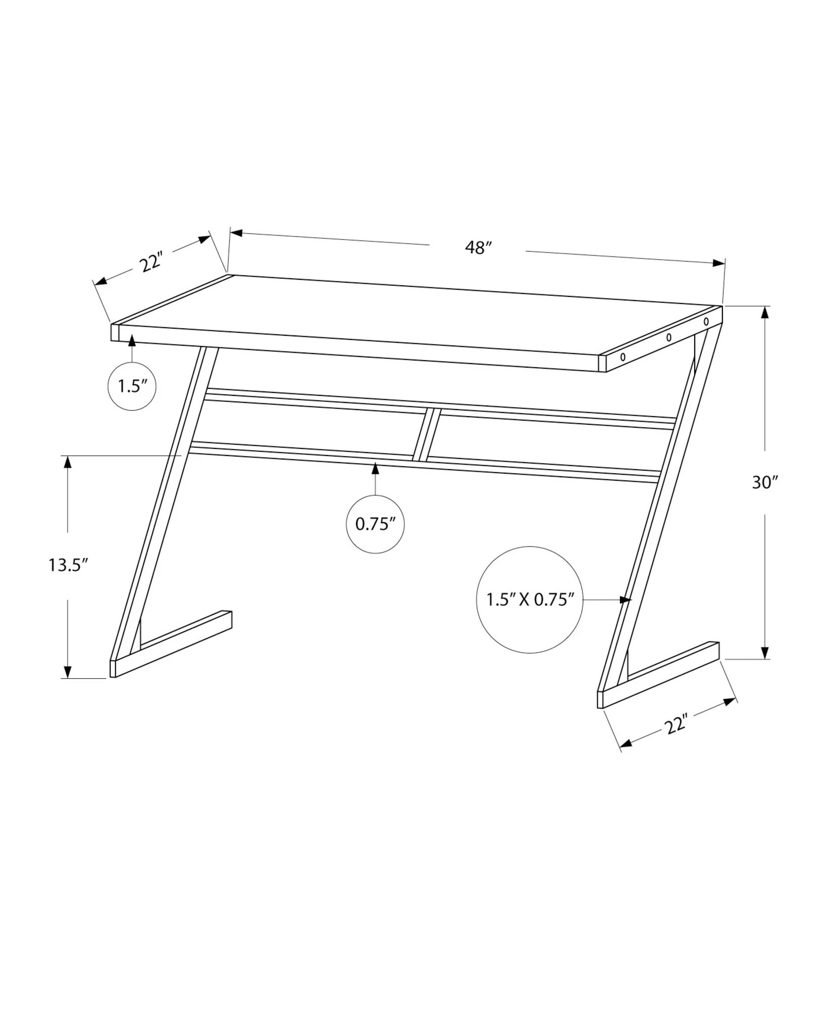 Computer Desk For Home Office, Chic Modern Design, Contemporary & Modern - Image 12