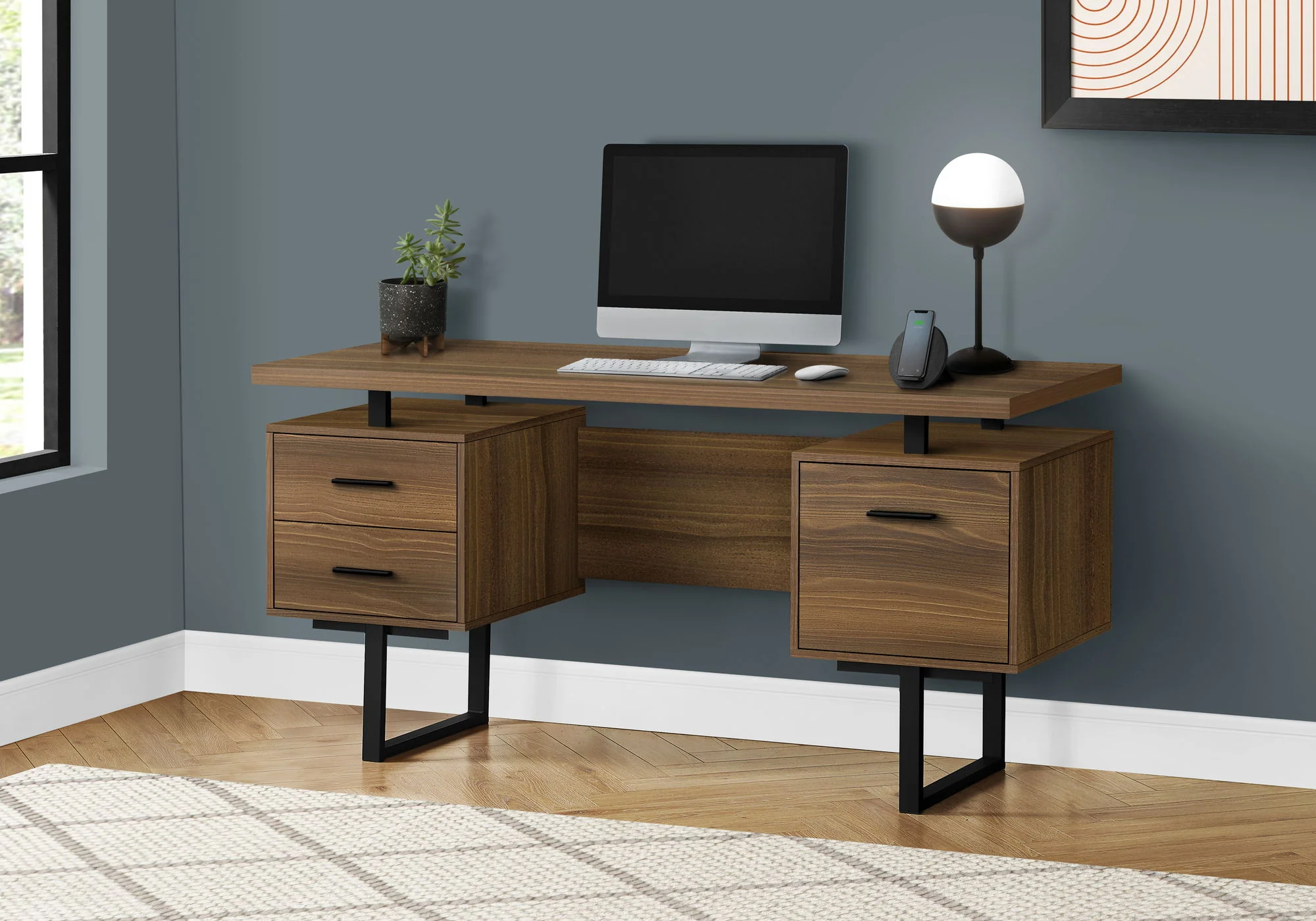 Computer Desk For Home Office, Laptop, Left, Right Set - Up, Storage Drawers, Contemporary & Modern - Image 12