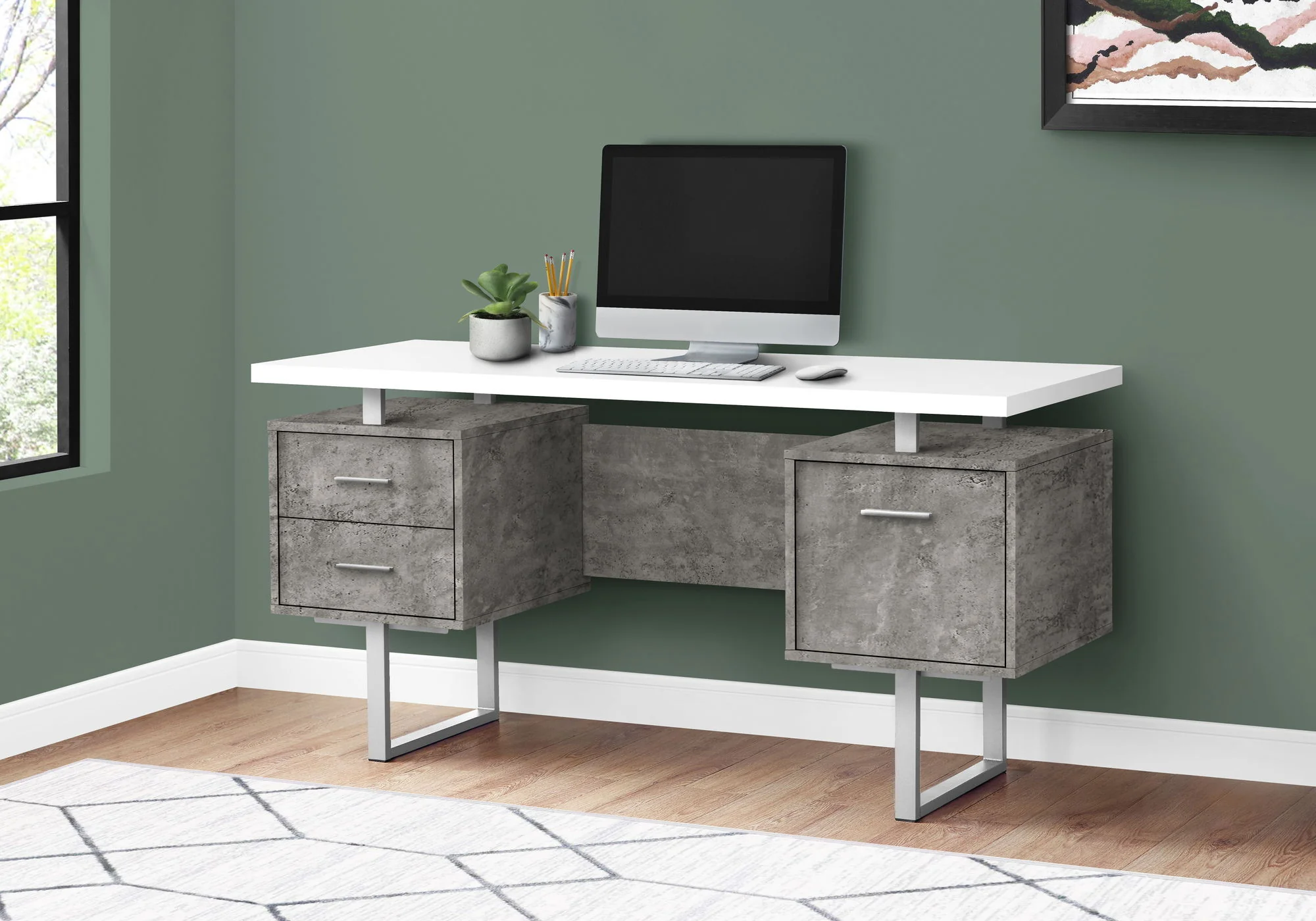 Computer Desk For Home Office, Laptop, Left, Right Set - Up, Storage Drawers, Contemporary & Modern - Image 39