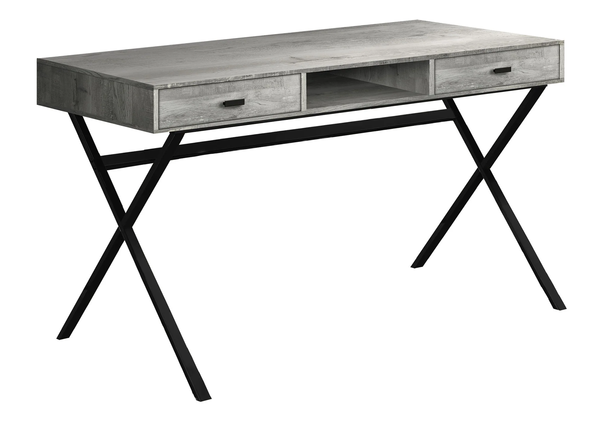 Computer Desk For Home Office, Laptop, Storage Drawers, Glossy Contemporary & Modern - Image 2