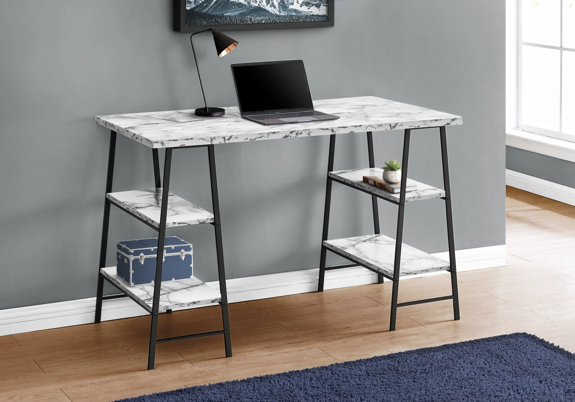 Computer Desk For Home Office, Laptop, Storage Shelves, Contemporary & Modern - Image 16