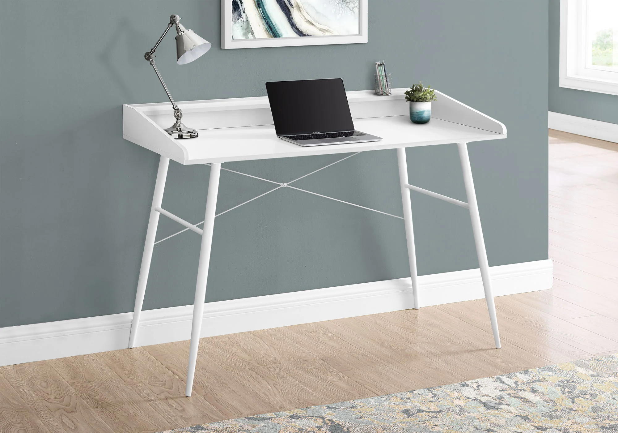 Computer Desk For Home Office, Laptop Storage Shelves, Contemporary & Modern - Image 10