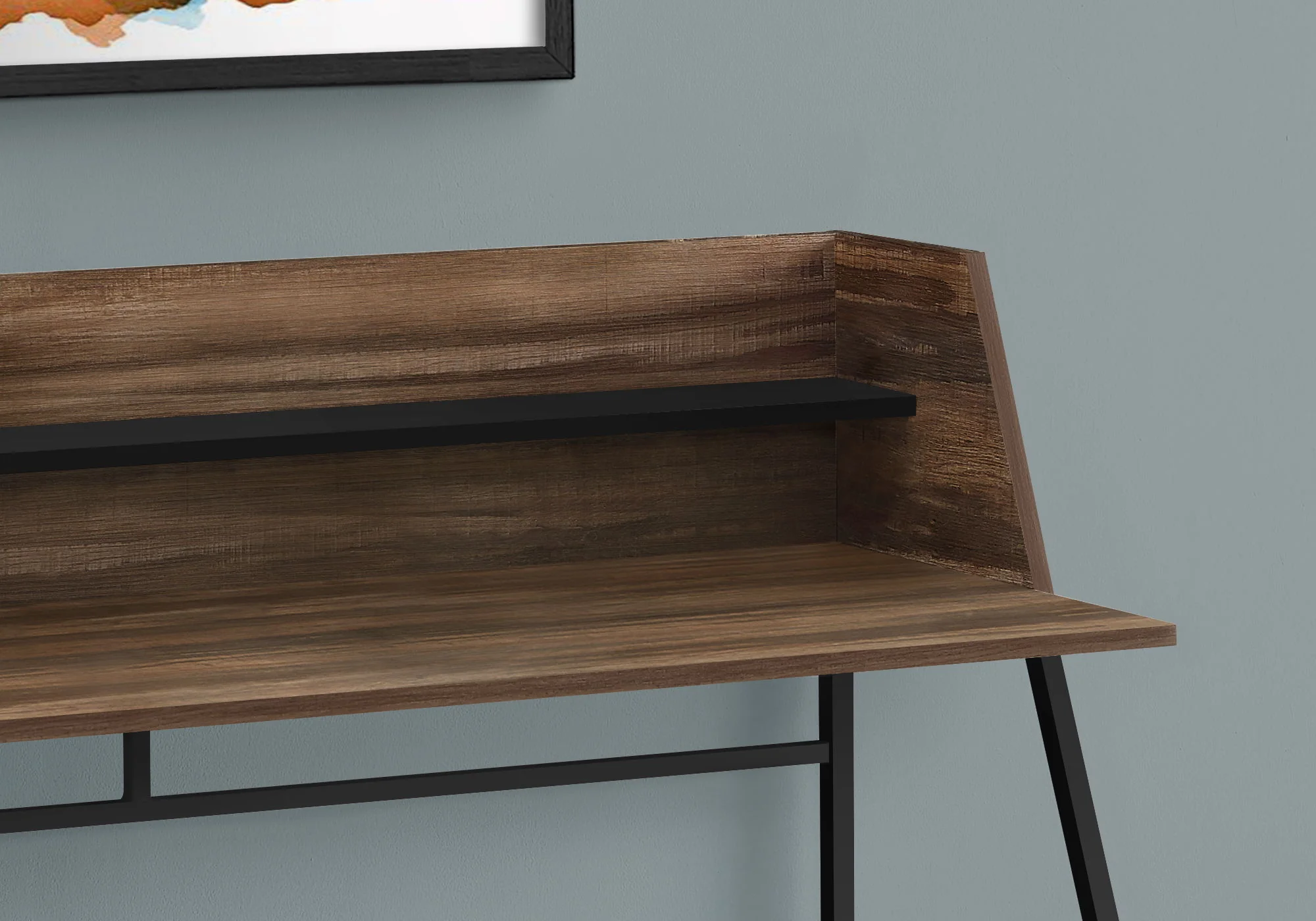 Computer Desk For Home Office, Laptop, Storage Shelves, Marble Look Contemporary & Modern - Image 23