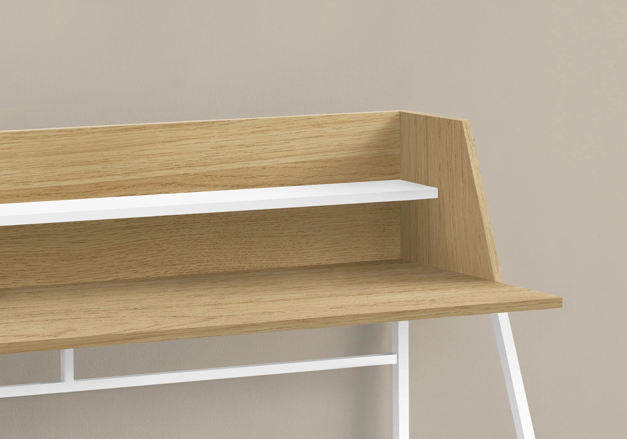 Computer Desk For Home Office, Laptop, Storage Shelves, Marble Look Contemporary & Modern - Image 34