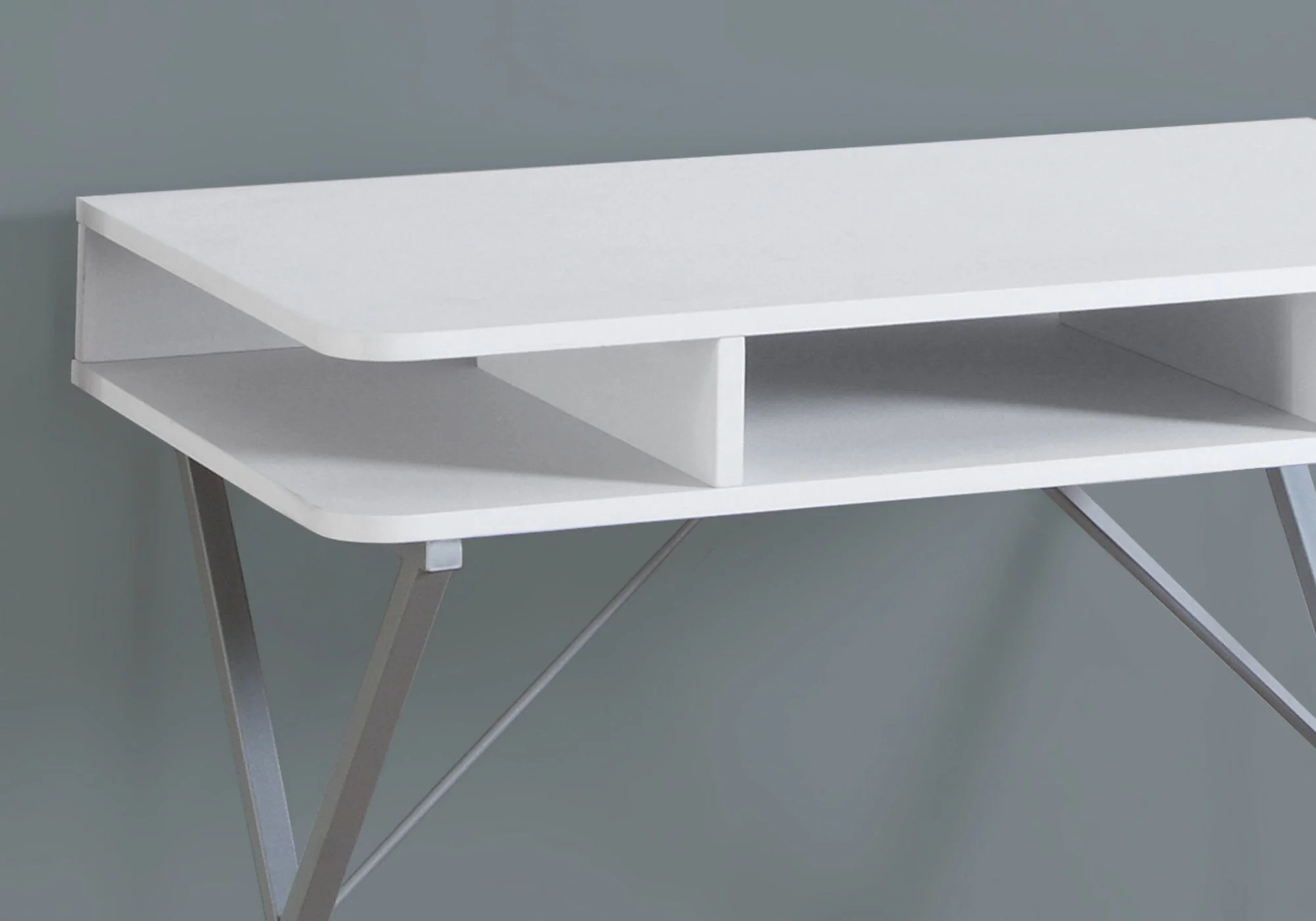 Computer Desk For Home Office, Laptop, Storage Shelves, Modern Convenient Design - White - Image 3