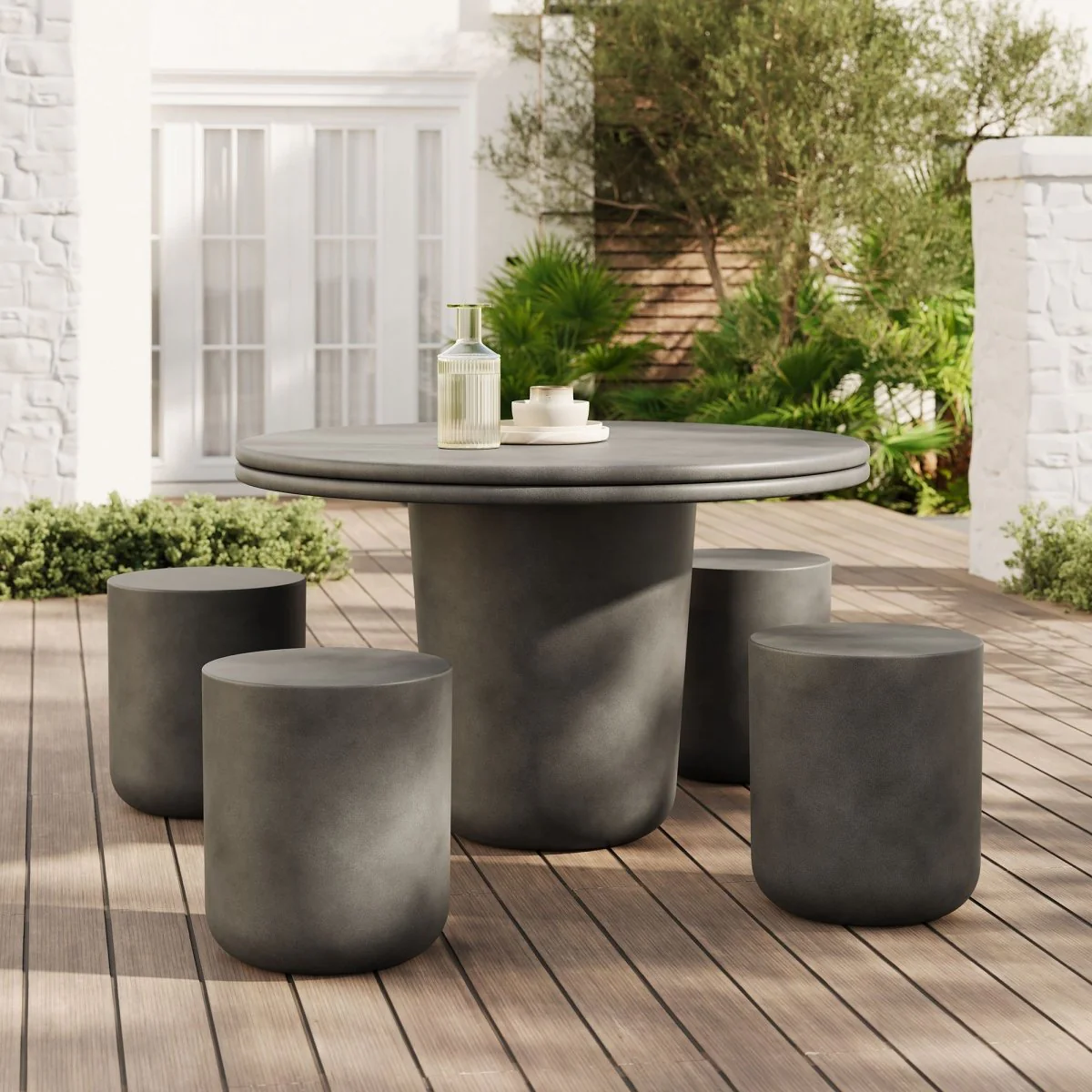 5-Piece Concrete Indoor Outdoor Dining Table Set — Modern Patio and Indoor Dining Collection - Image 24