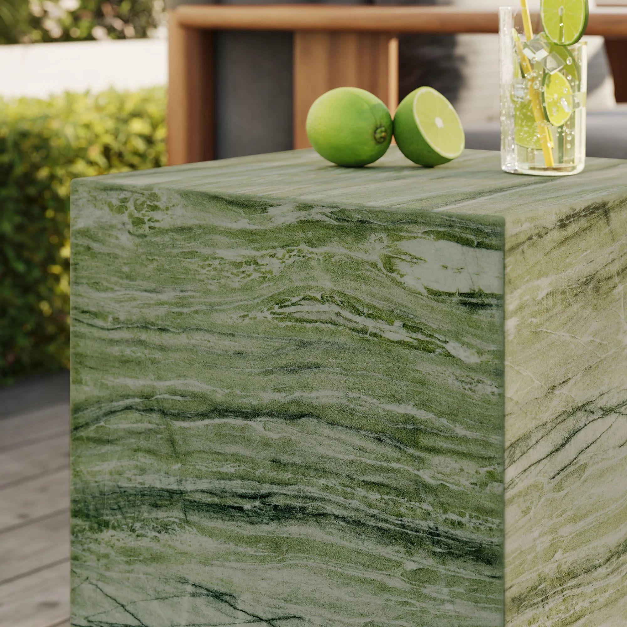 Concrete Indoor Outdoor Table Collection – Modern Durable Accent Tables for Patio - Image 16