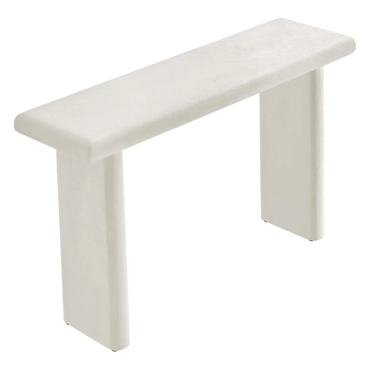 Concrete Textured Console Table with Wood Base – 52 Inch - Image 15