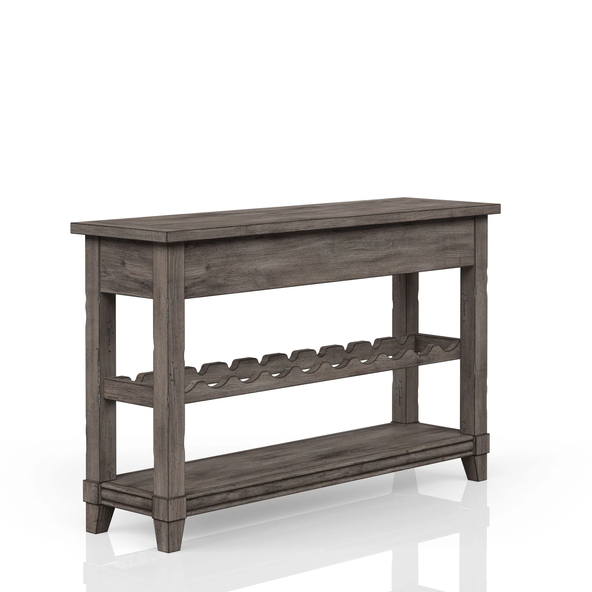Console Table With Wine Bottle Storage Storage Drawers - Gray - Image 2