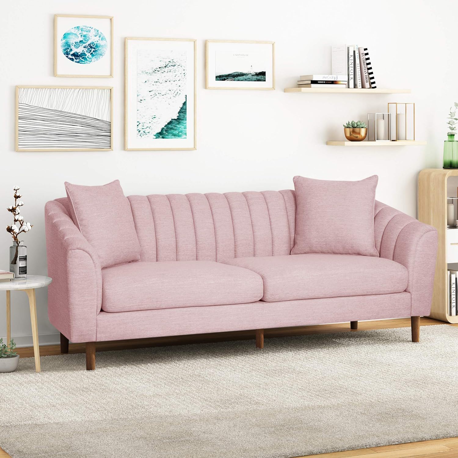 Contemporary 3 Seater Sofa With Accents - Image 25