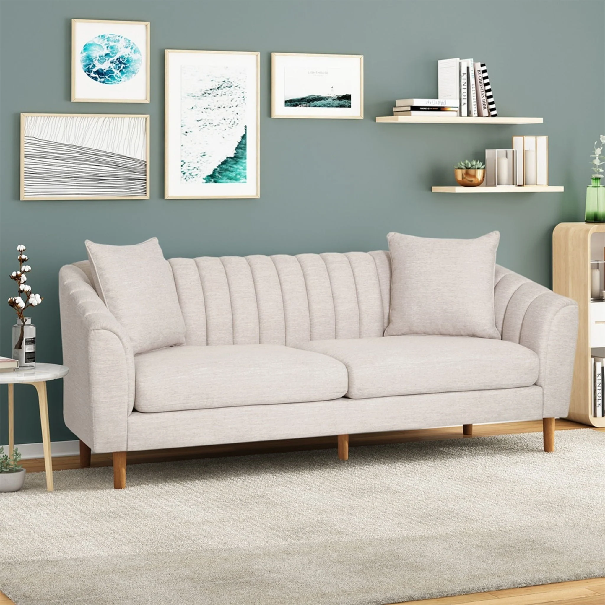 Contemporary 3 Seater Sofa With Accents - Image 27