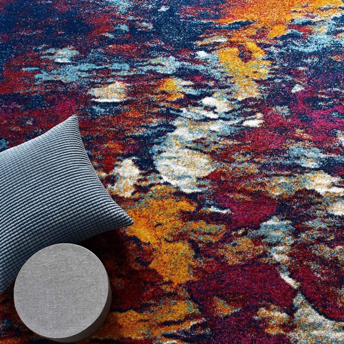 Contemporary Abstract Area Rug for Living Room, Modern Textured Accent Carpet - Image 10