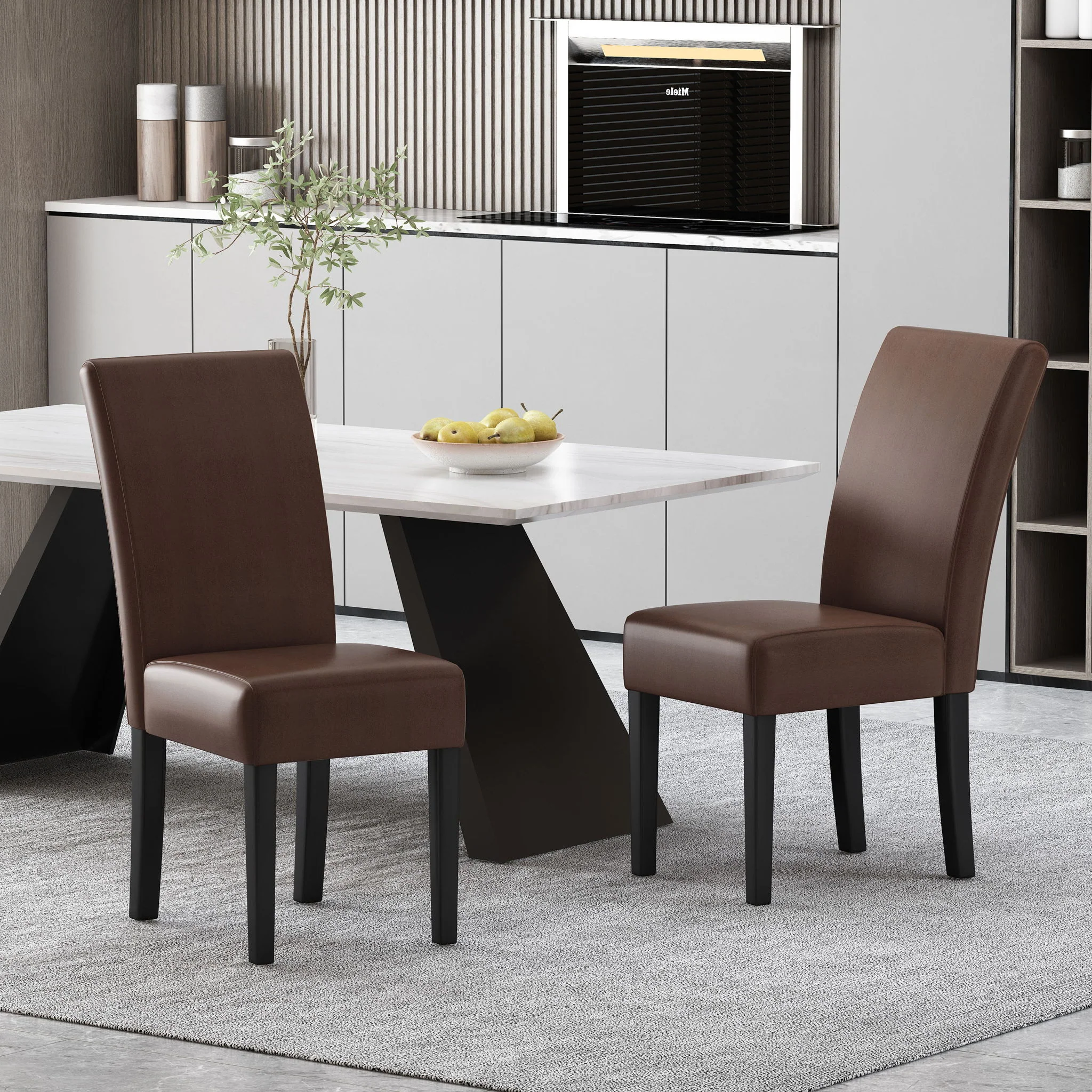 Contemporary Dining Chair With Rubberwood Legs (Set of 2) - Image 11