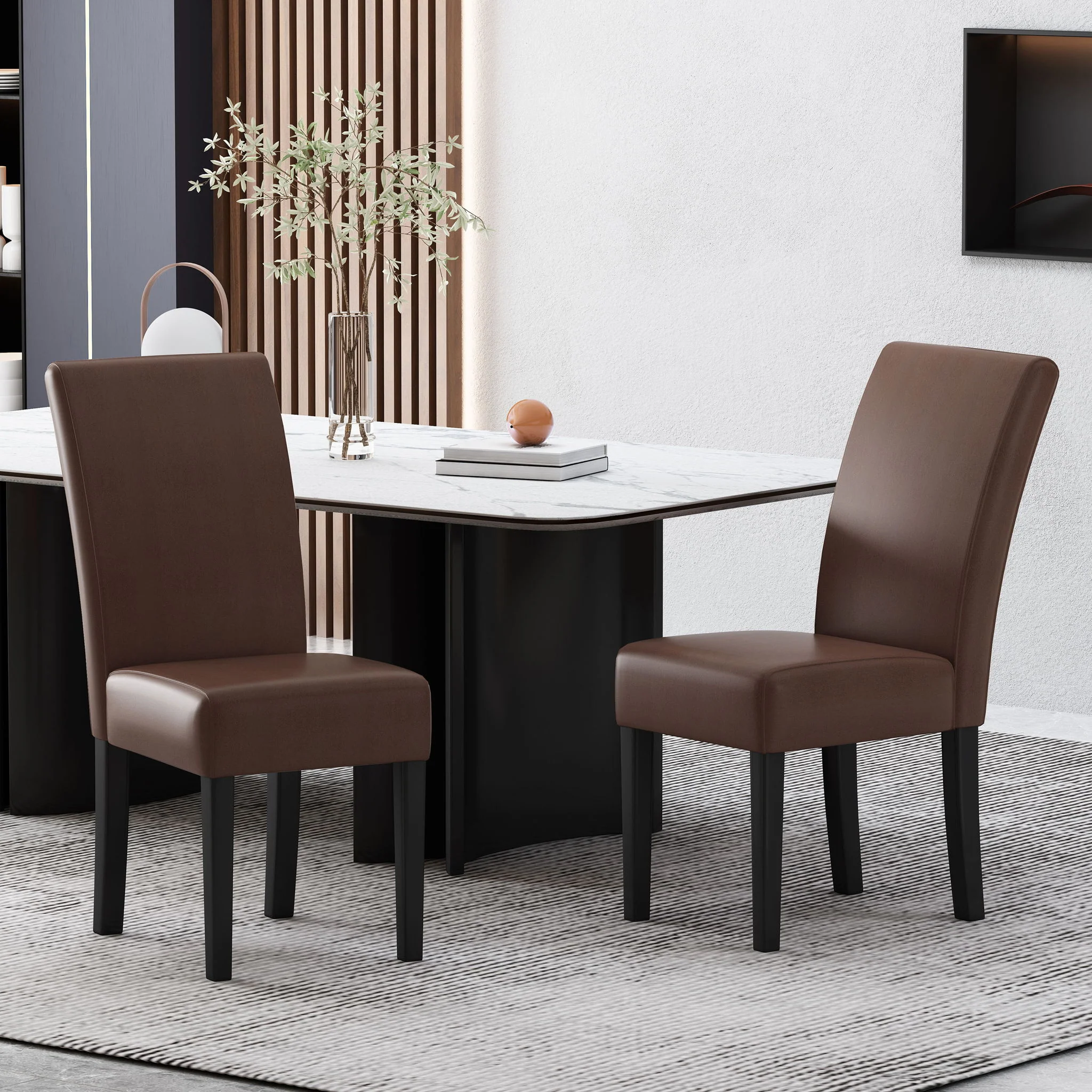 Contemporary Dining Chair With Rubberwood Legs (Set of 2) - Image 17