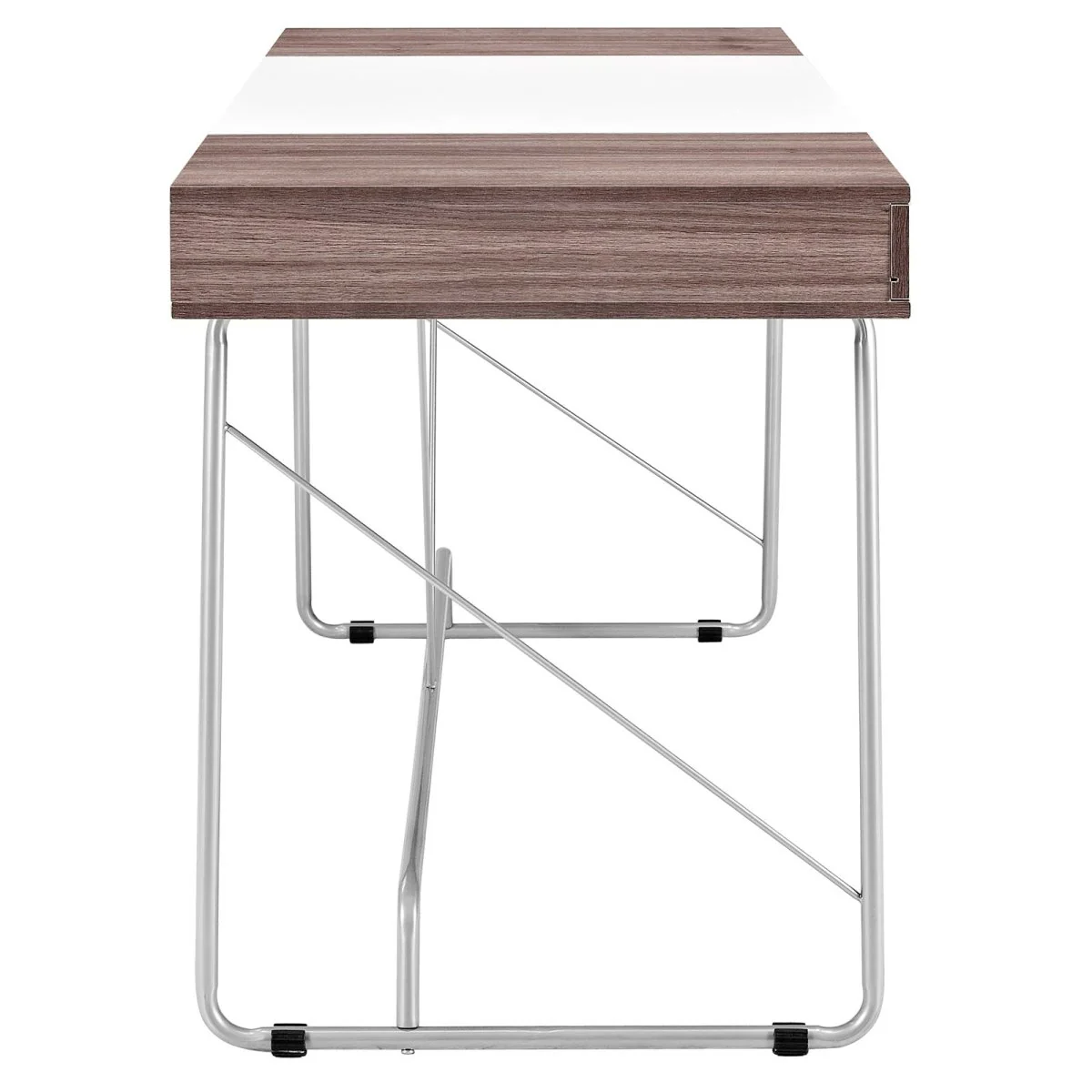 47" Birch Contemporary Dual-Tone Office Desk with Storage Drawers - Image 2