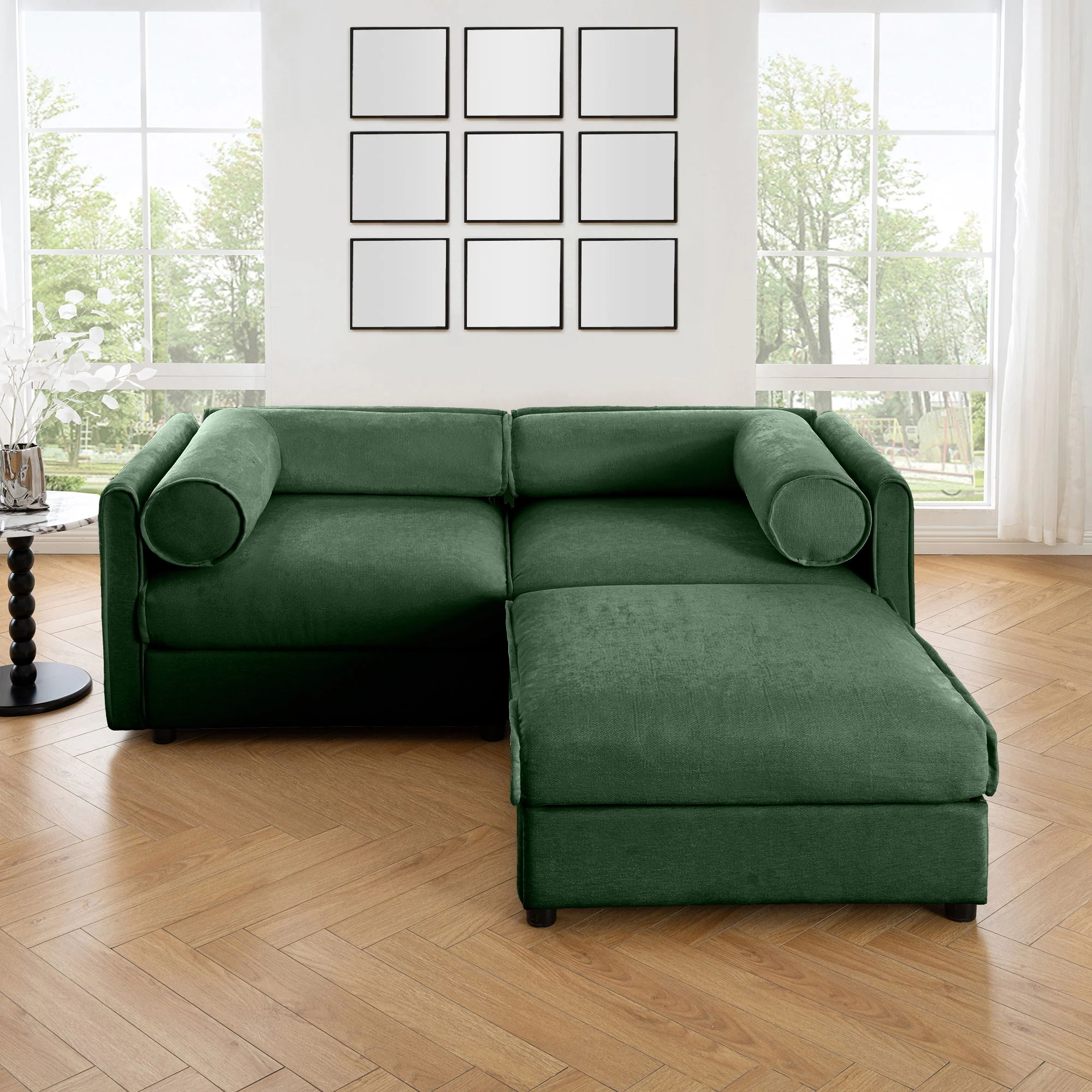Contemporary Elegant Sofa With Storage And Ottoman - Image 65