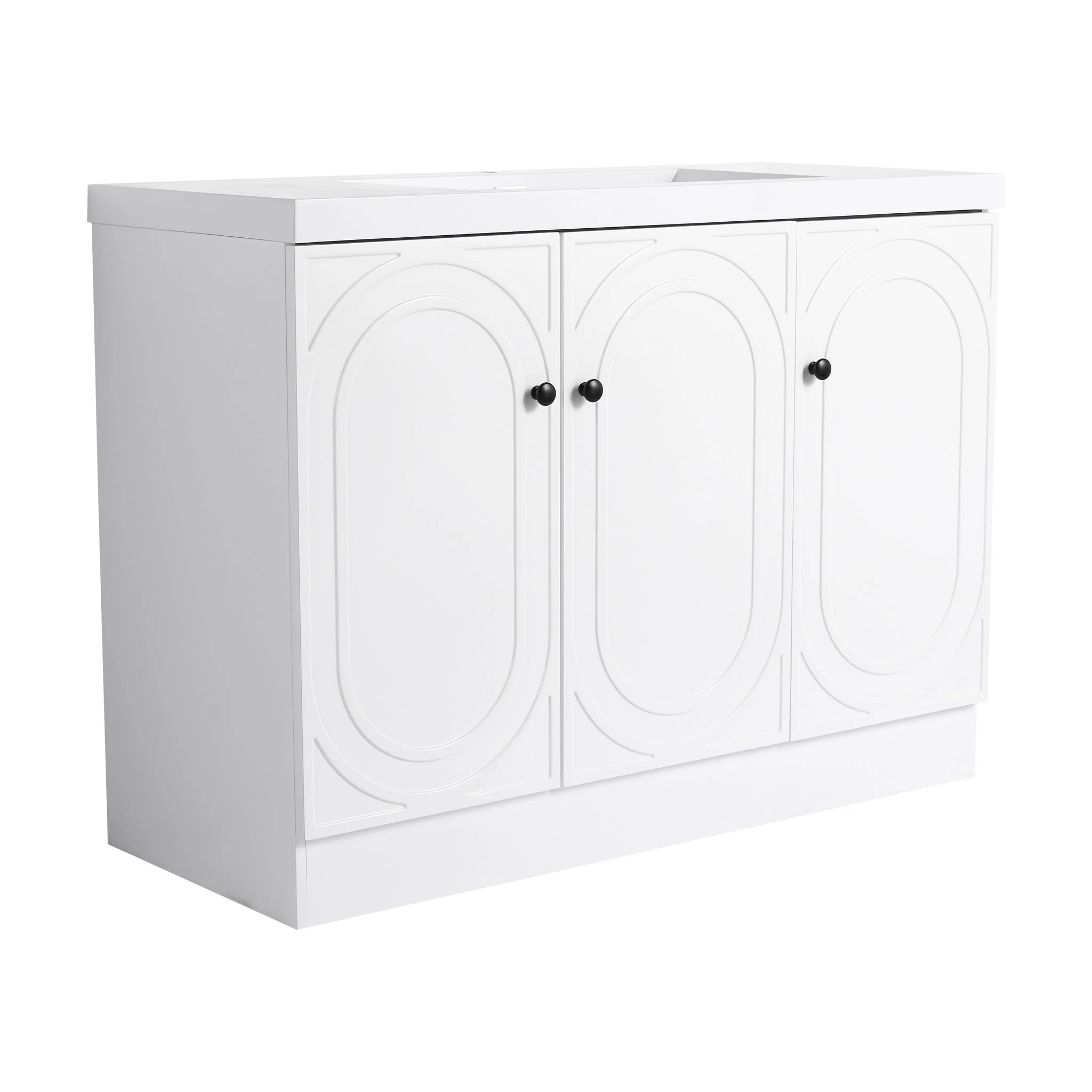 Contemporary Freestanding Bathroom Vanity With Resin Sink & Soft-Close Cabinet Doors - Image 10