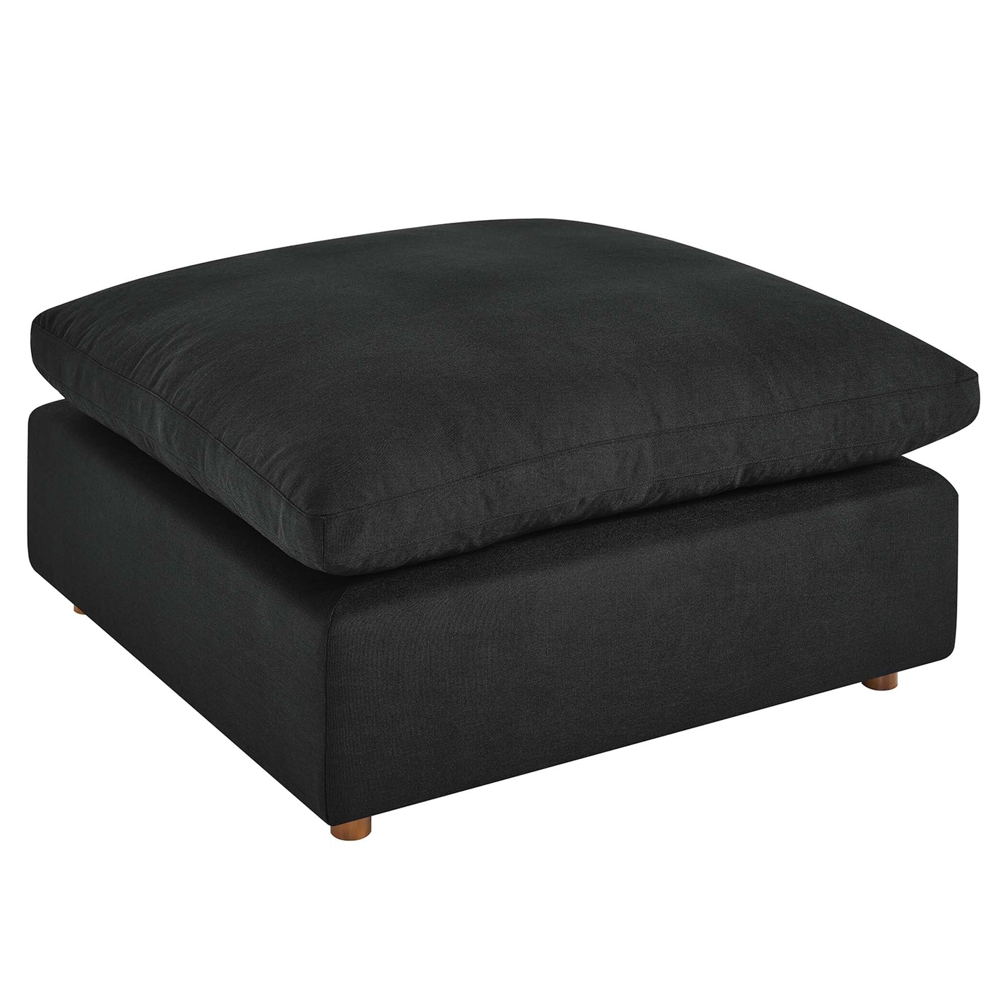 Contemporary Linen Texture Fabric Overstuffed Ottoman – 40 Inch - Image 6