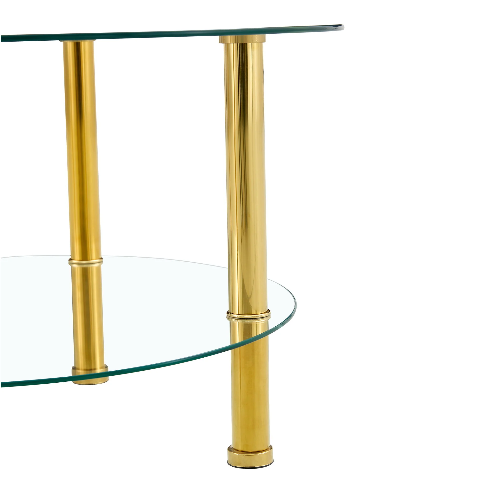Contemporary Minimalist Double Layer Tempered Glass Coffee Table - Image 5