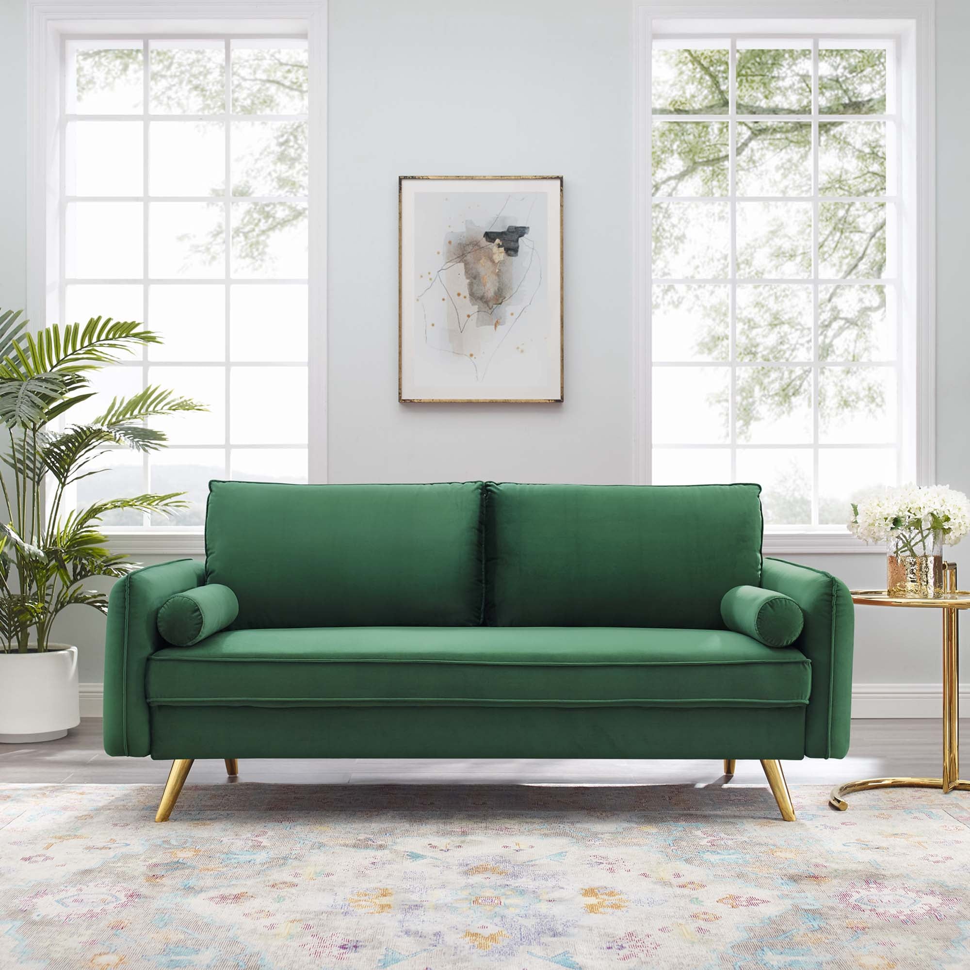 Contemporary Modern Performance Velvet Sofa - Image 19
