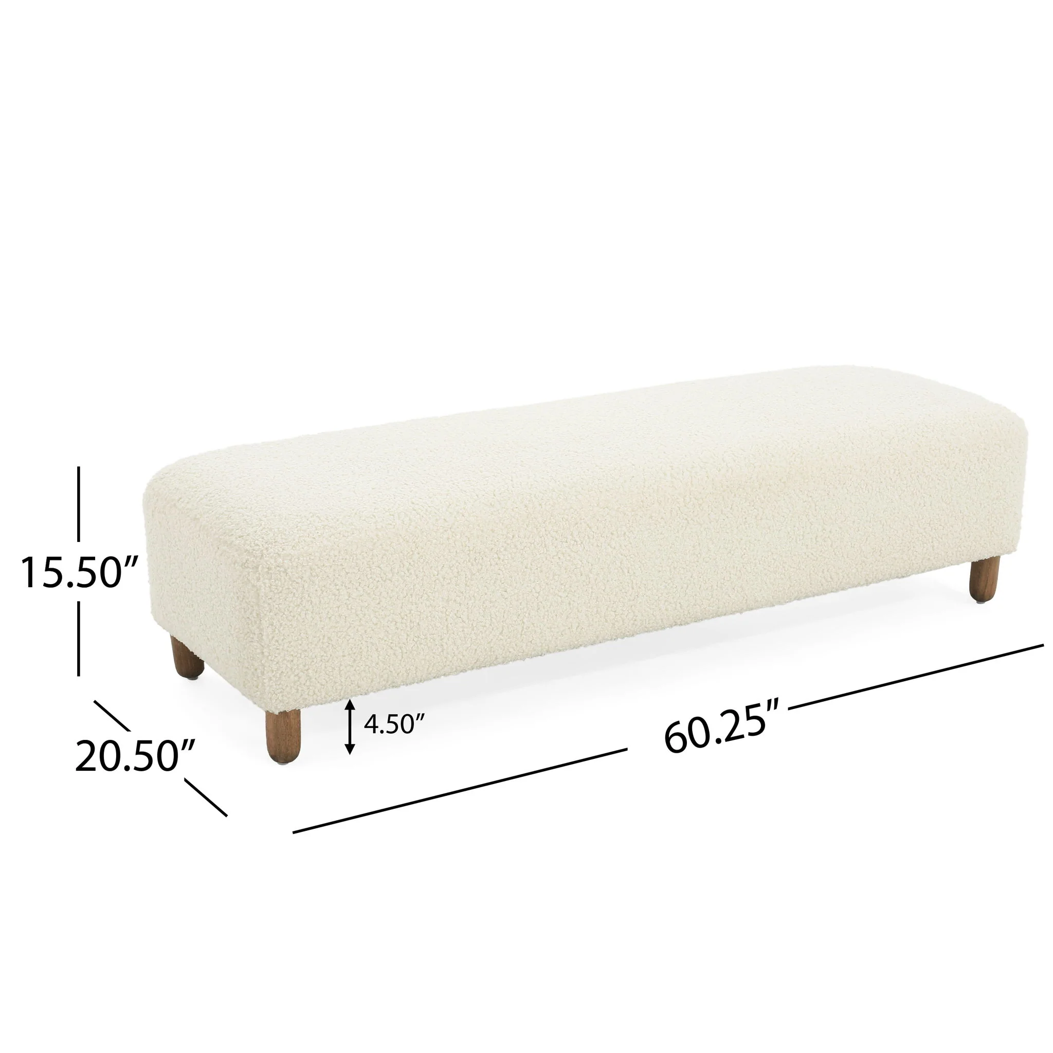 Contemporary Ottoman With Foam Cushion And Durable Upholstery - Image 7