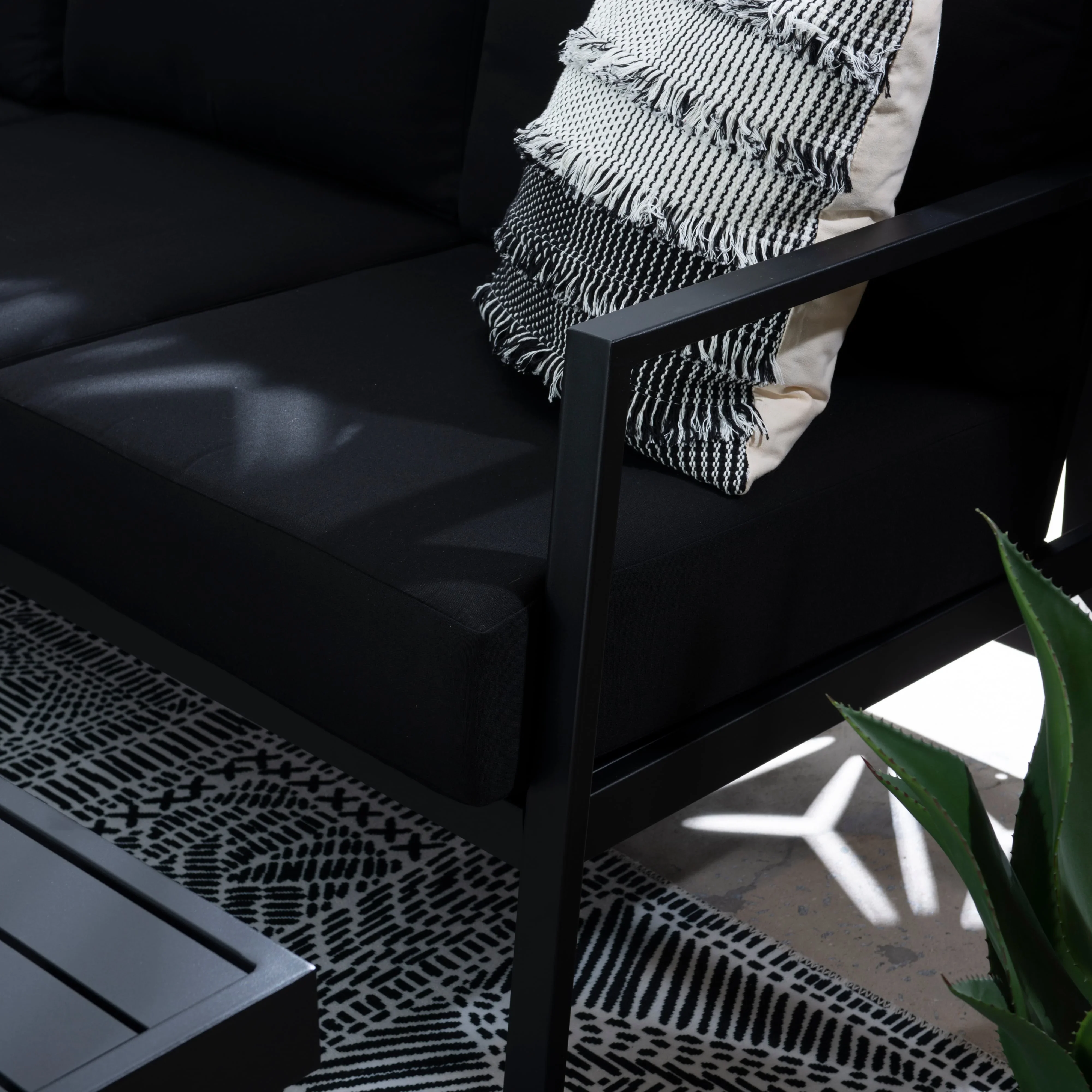 Contemporary Outdoor Sectional Sofa with Fade, Stain, and Mold Resistant Fabric - Image 8