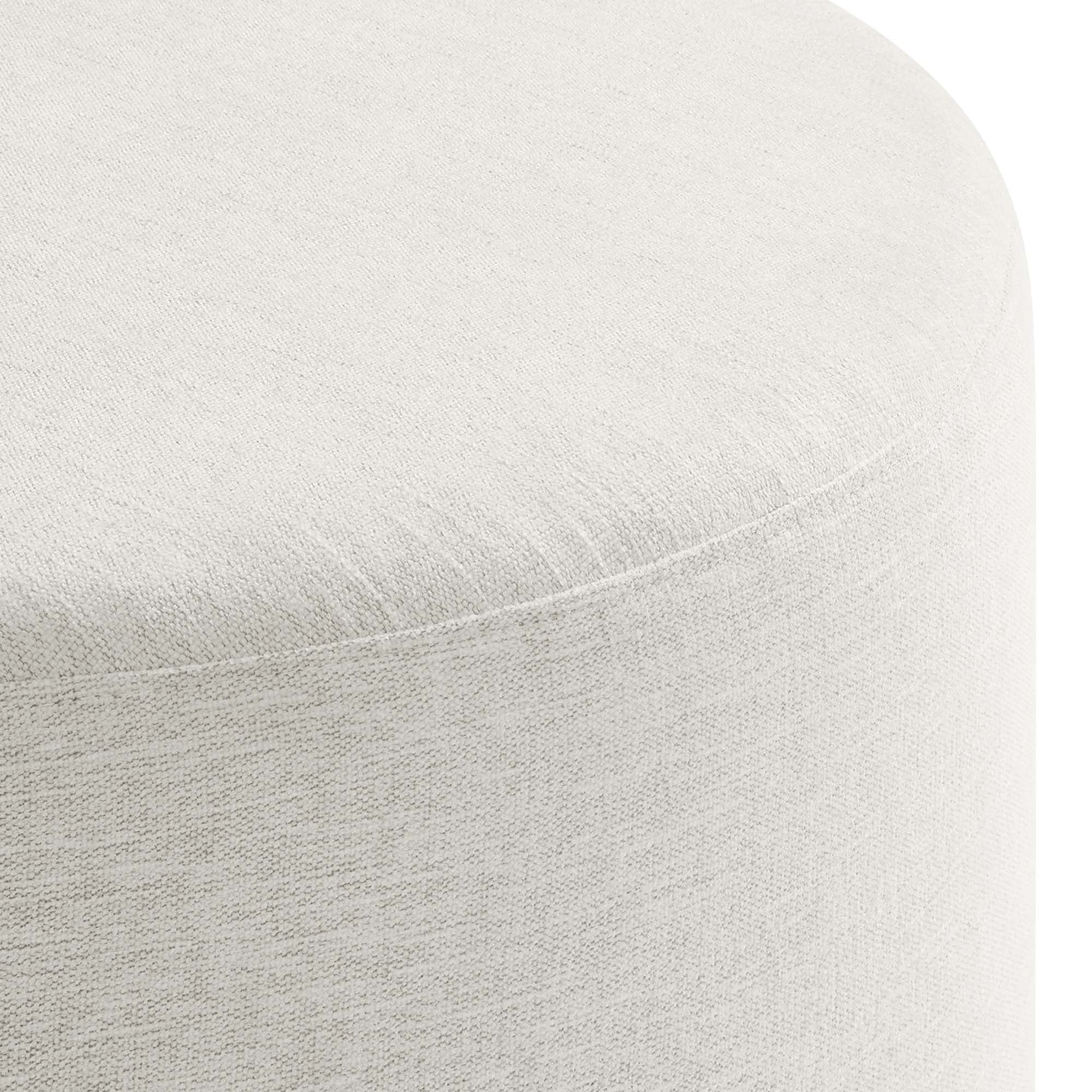 Round Woven Heathered Fabric Upholstered Ottoman – 29 Inch - Image 7