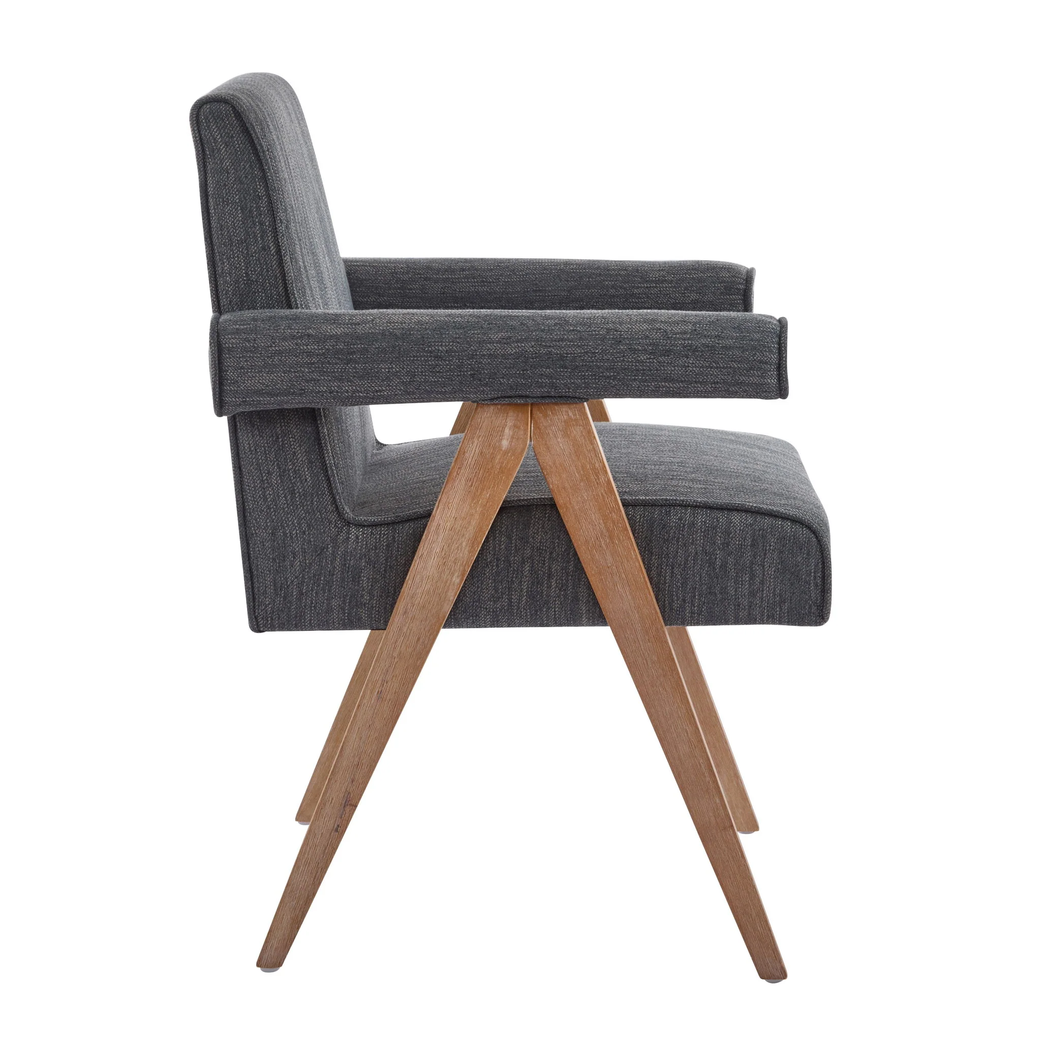 Contemporary Poppy Fabric Dining Armchair With Rubberwood Legs - Image 14