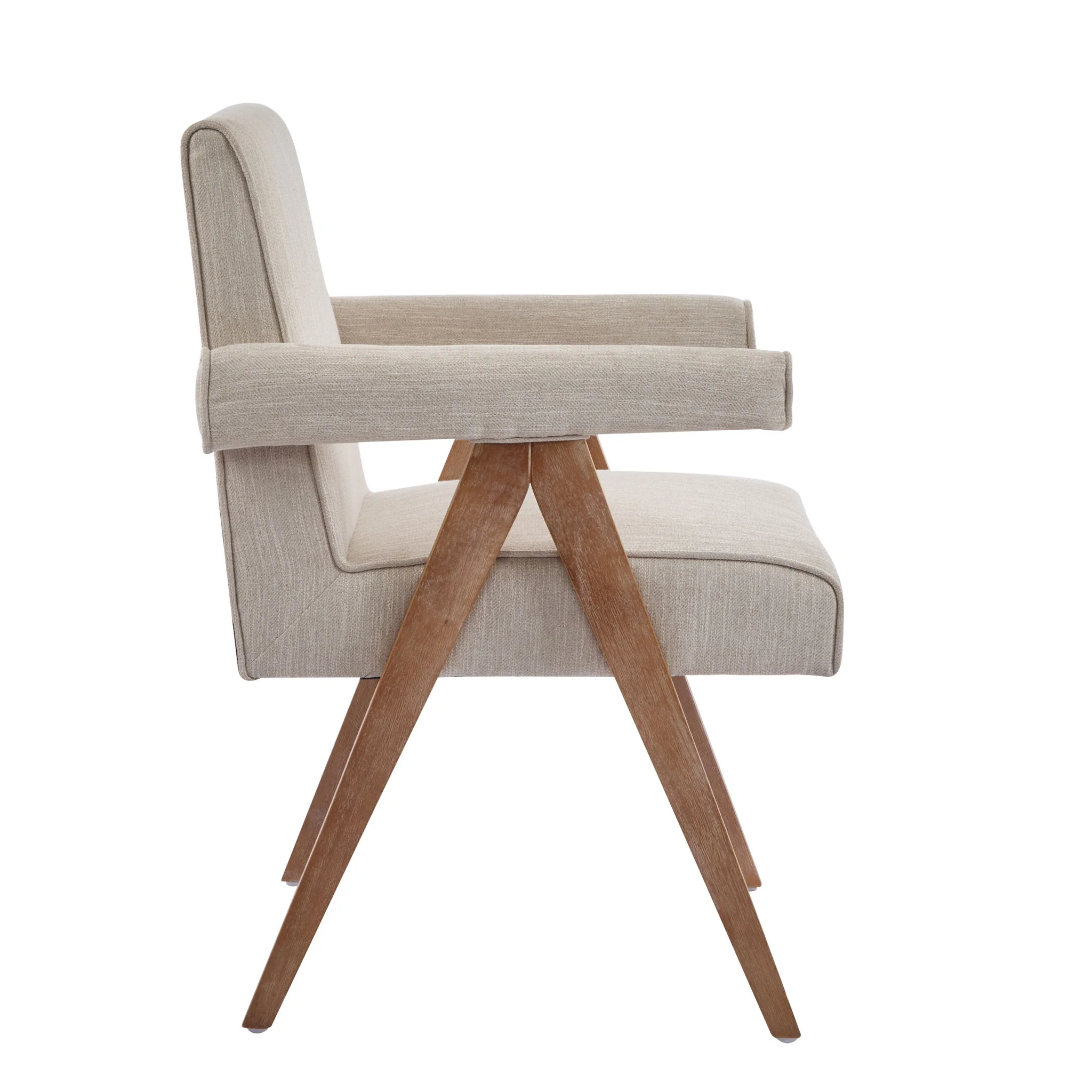 Contemporary Poppy Fabric Dining Armchair With Rubberwood Legs - Image 8