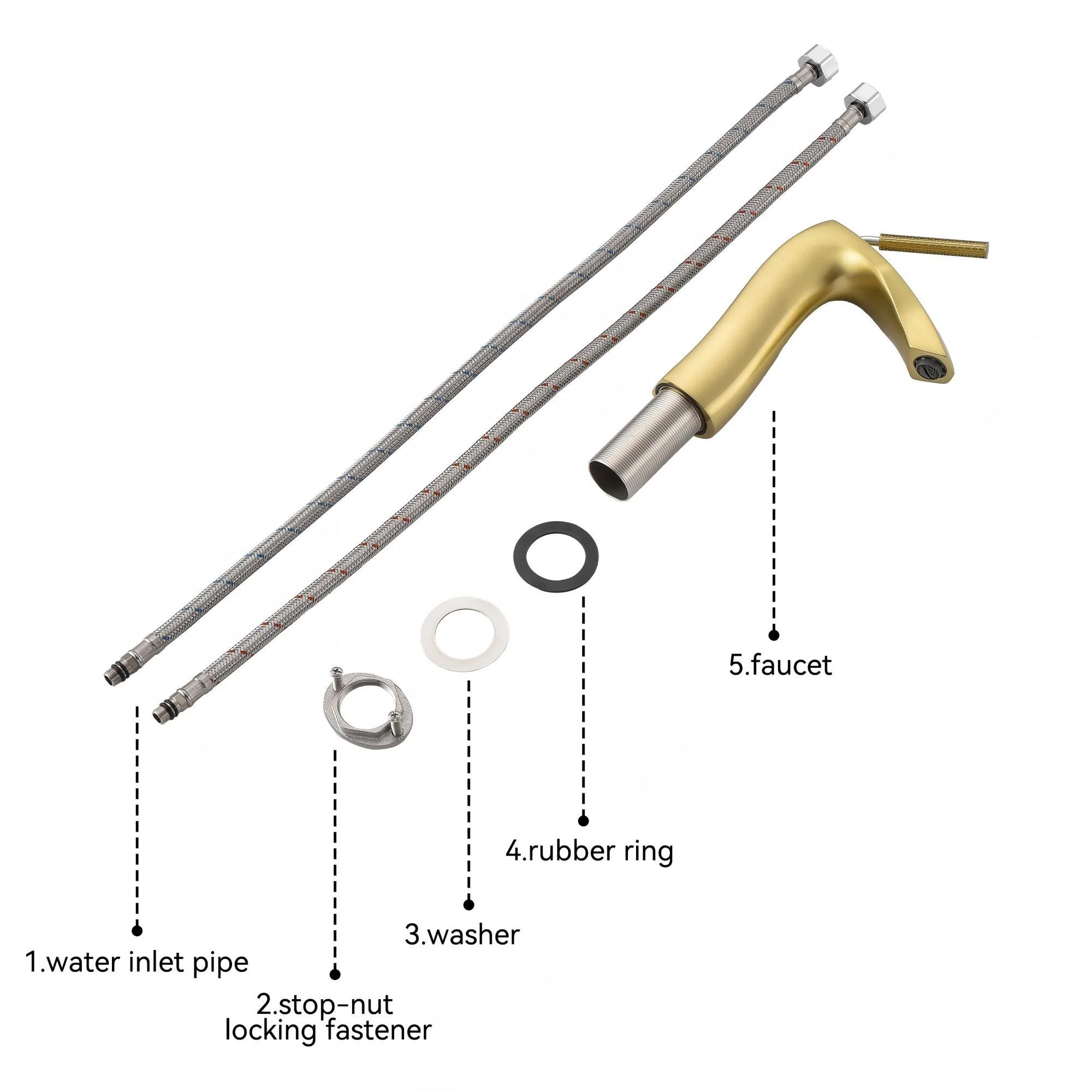 Contemporary Single Handle Lavatory Basin Sink Faucet Brass - Image 13
