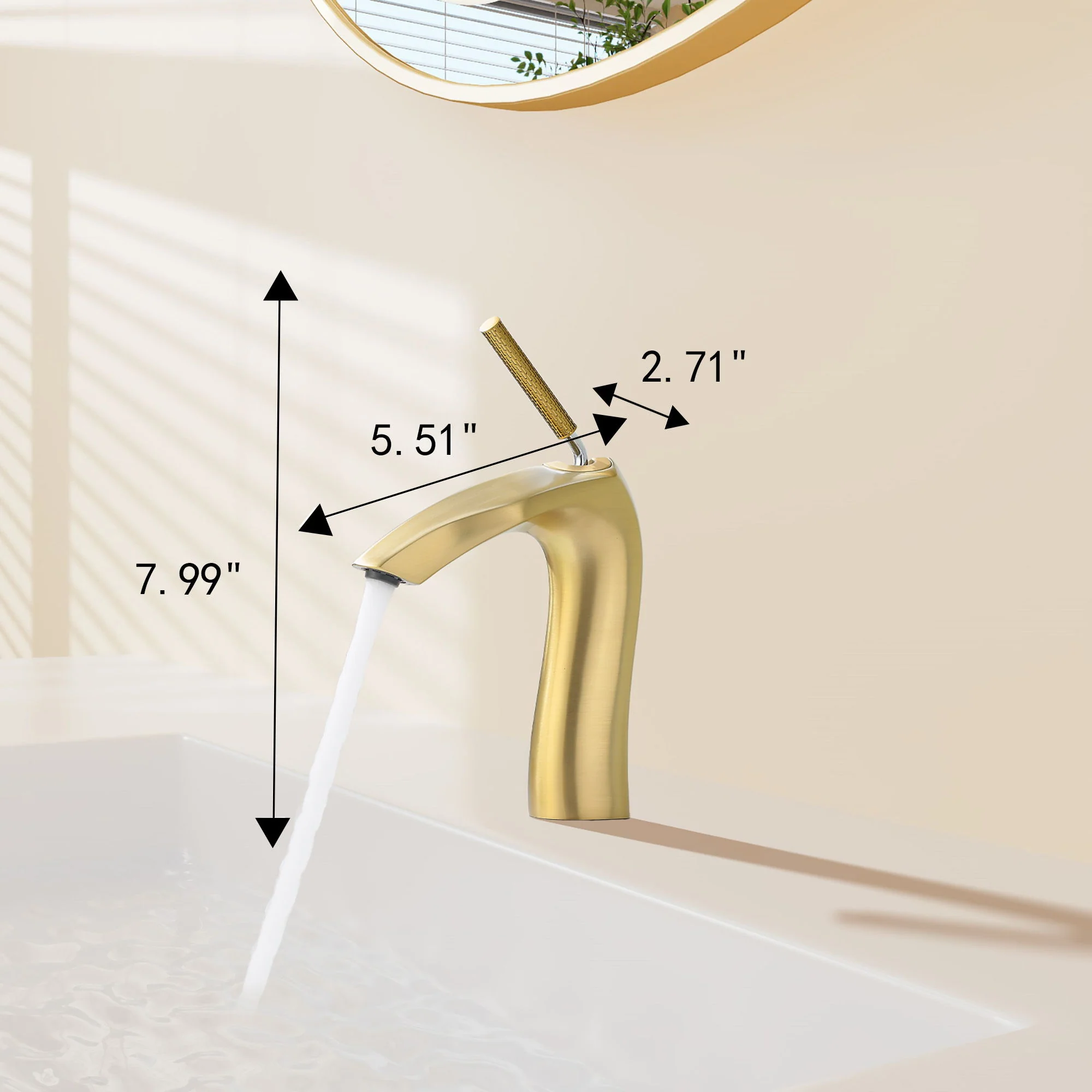 Contemporary Single Handle Lavatory Basin Sink Faucet Brass - Image 15