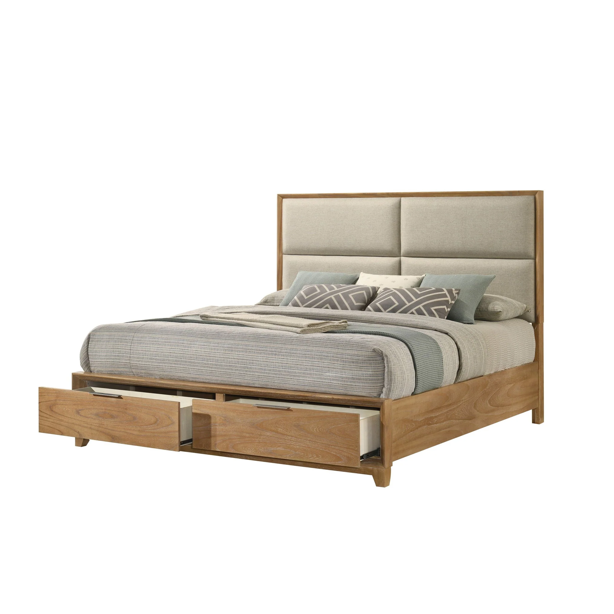 Contemporary Storage Platform Bed With Ultra Plush Headboard - Image 4