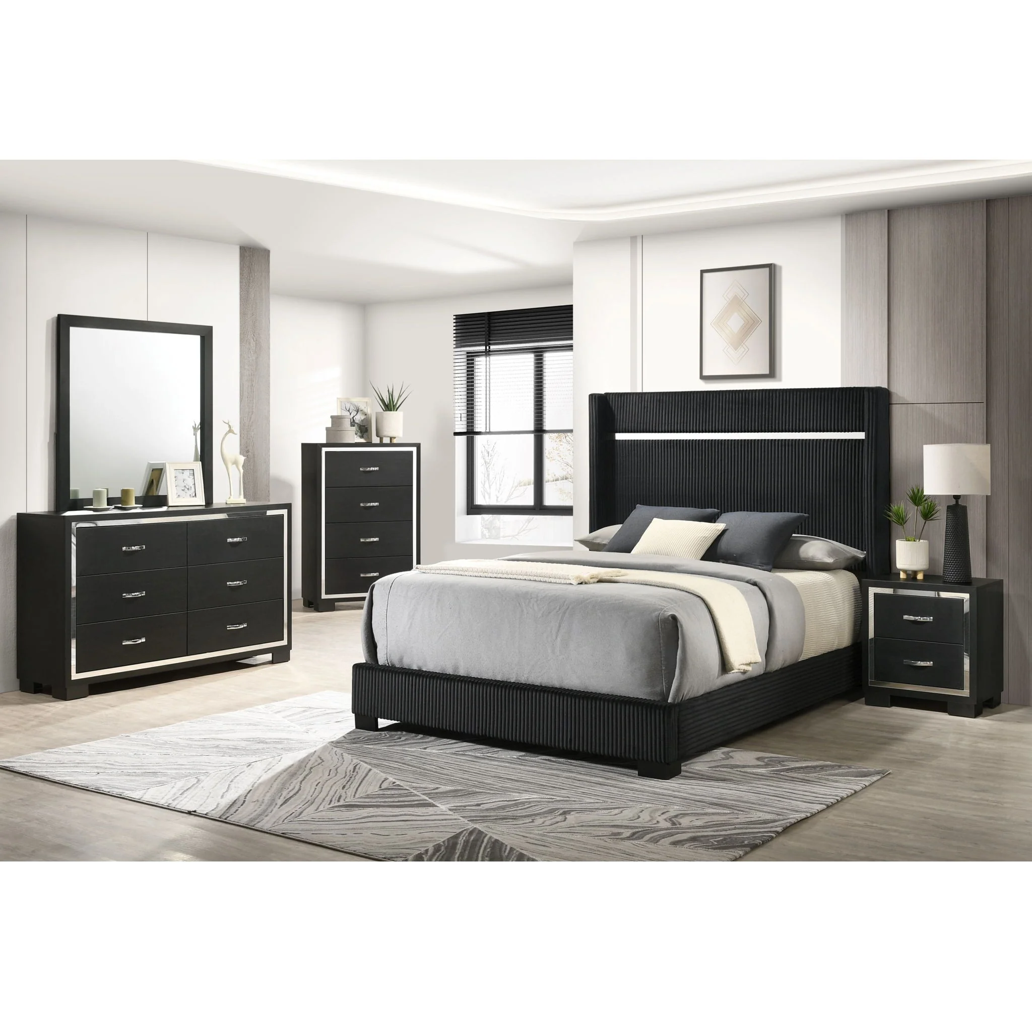 Contemporary Upholstered Bed - Image 4