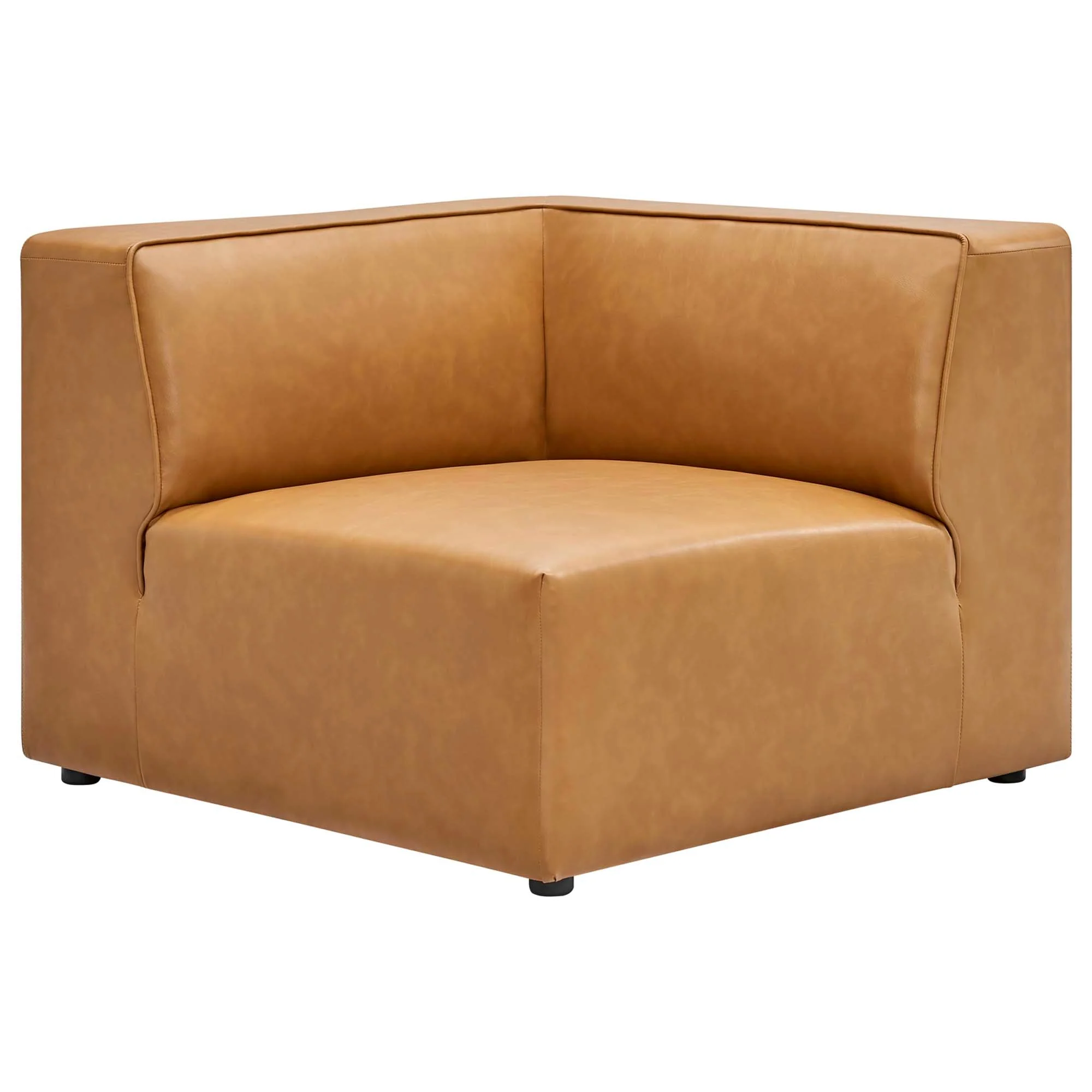 Contemporary Vegan Leather Modular Corner Chair - 37 Inch - Image 7